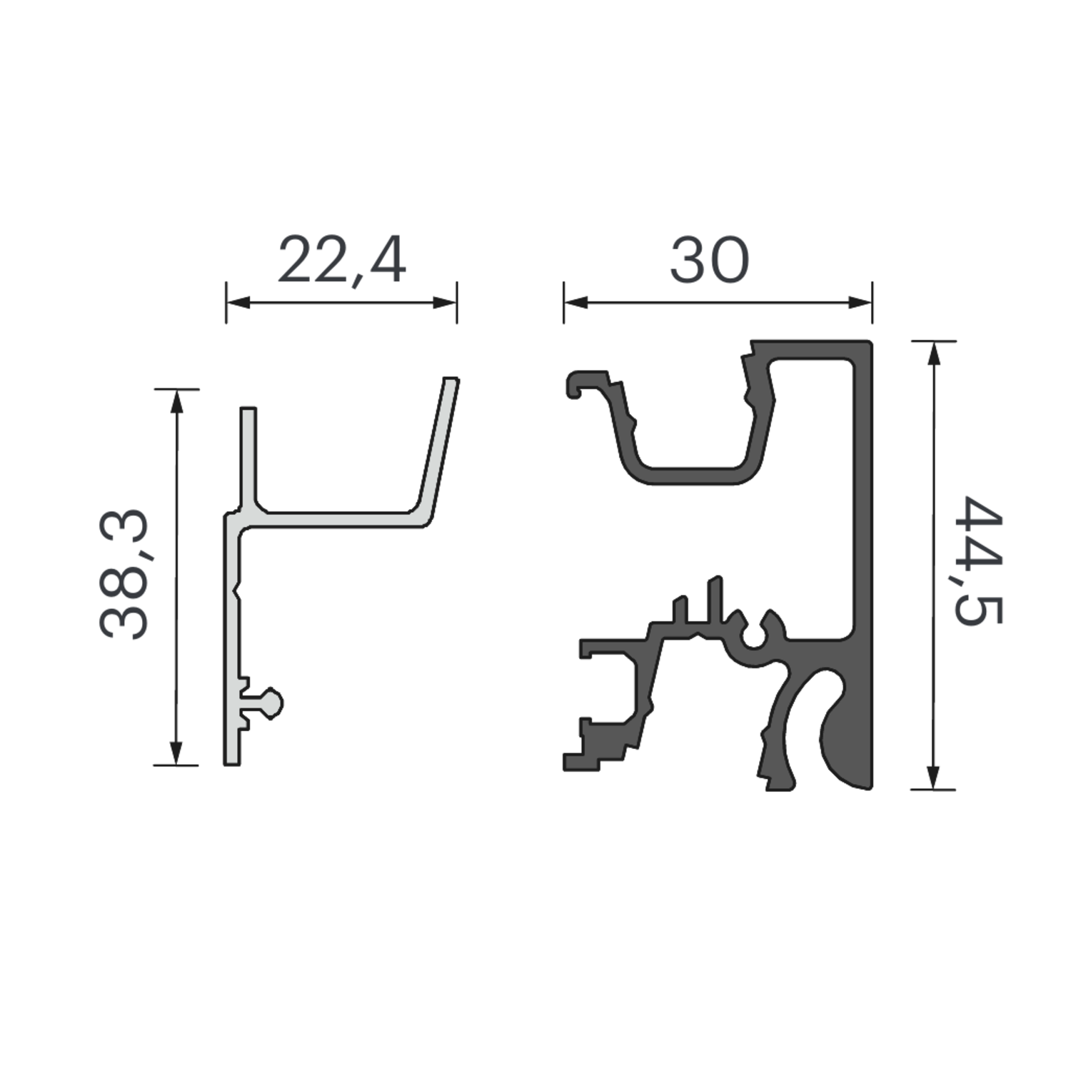 Mec sign aluminium cover profiel 3m zwart
