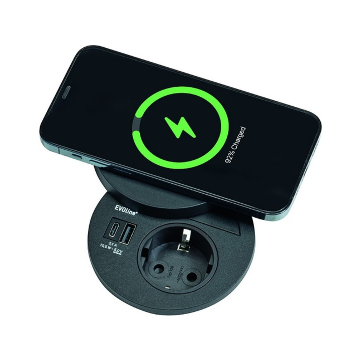 Evoline circle 80 disq zwart + usb power supply