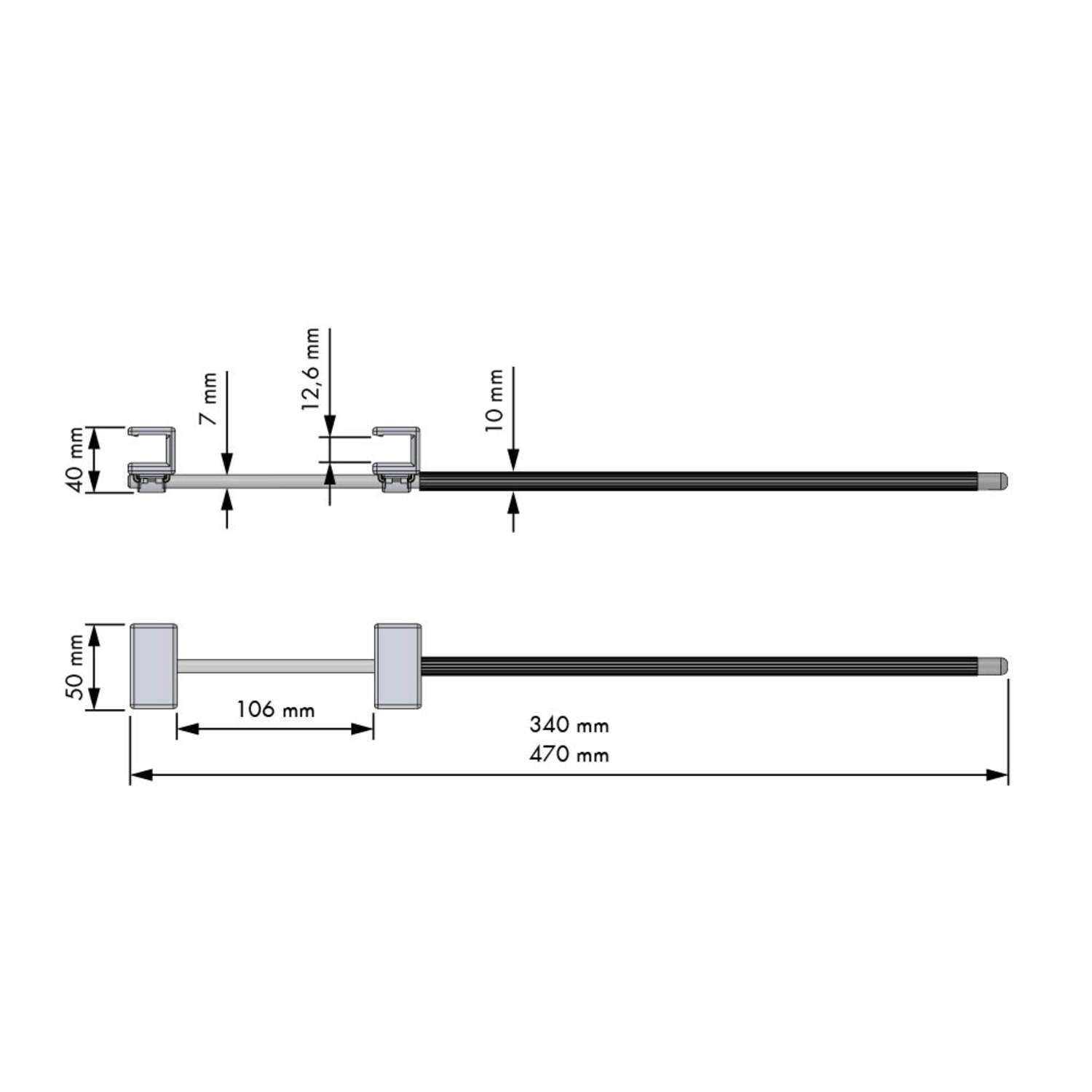 Chic line extra broekenhouder antraciet l.340mm