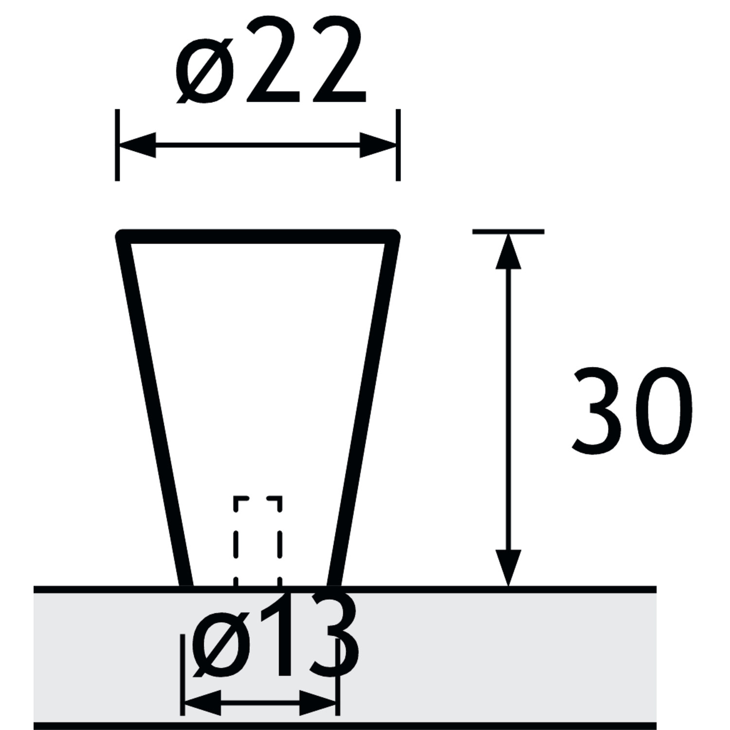 Knop Onex, H 30 mm, ø 22 mm, roestvrij staal geborsteld