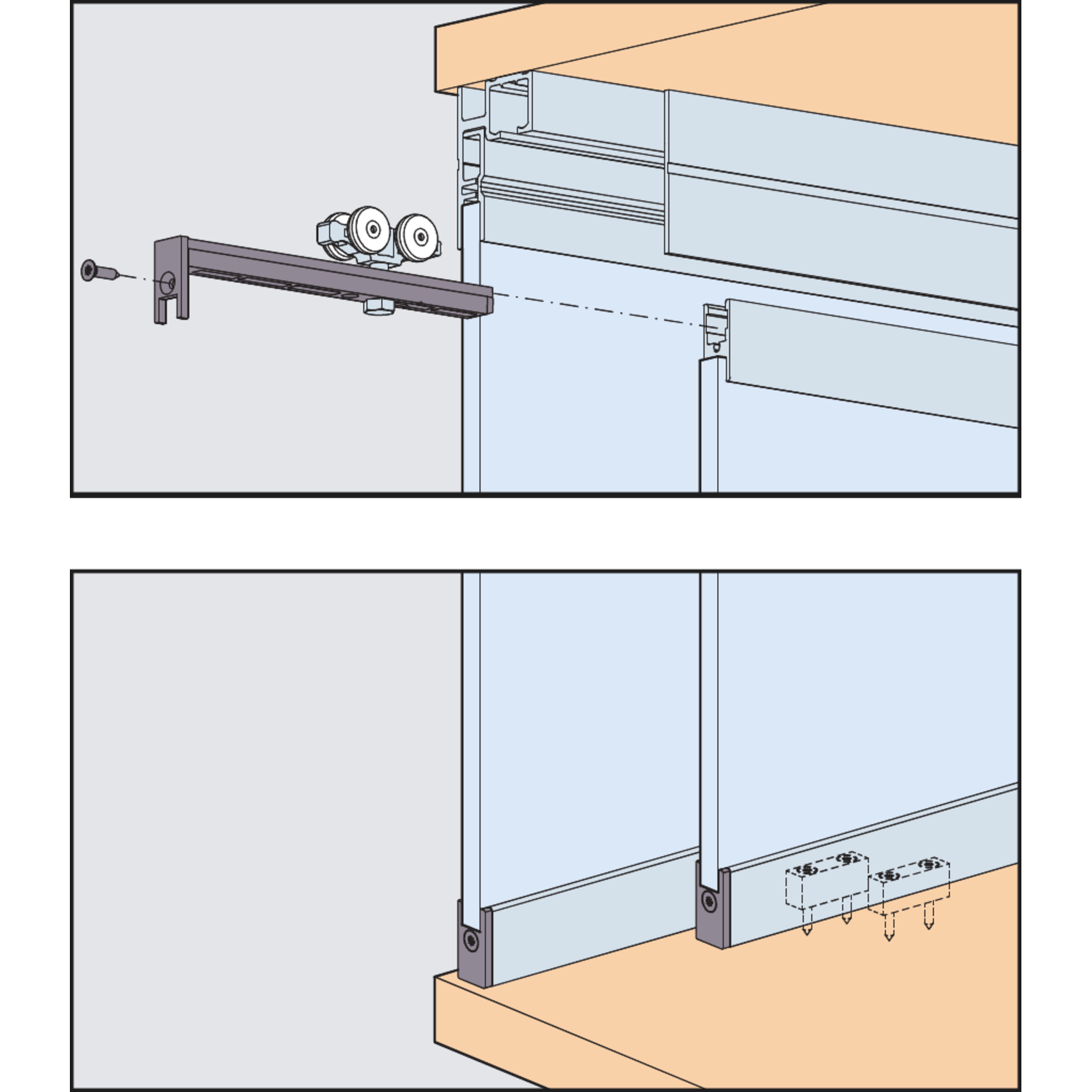 Garnituur Hawa Clipo 36 GPPK, voor 1 deur