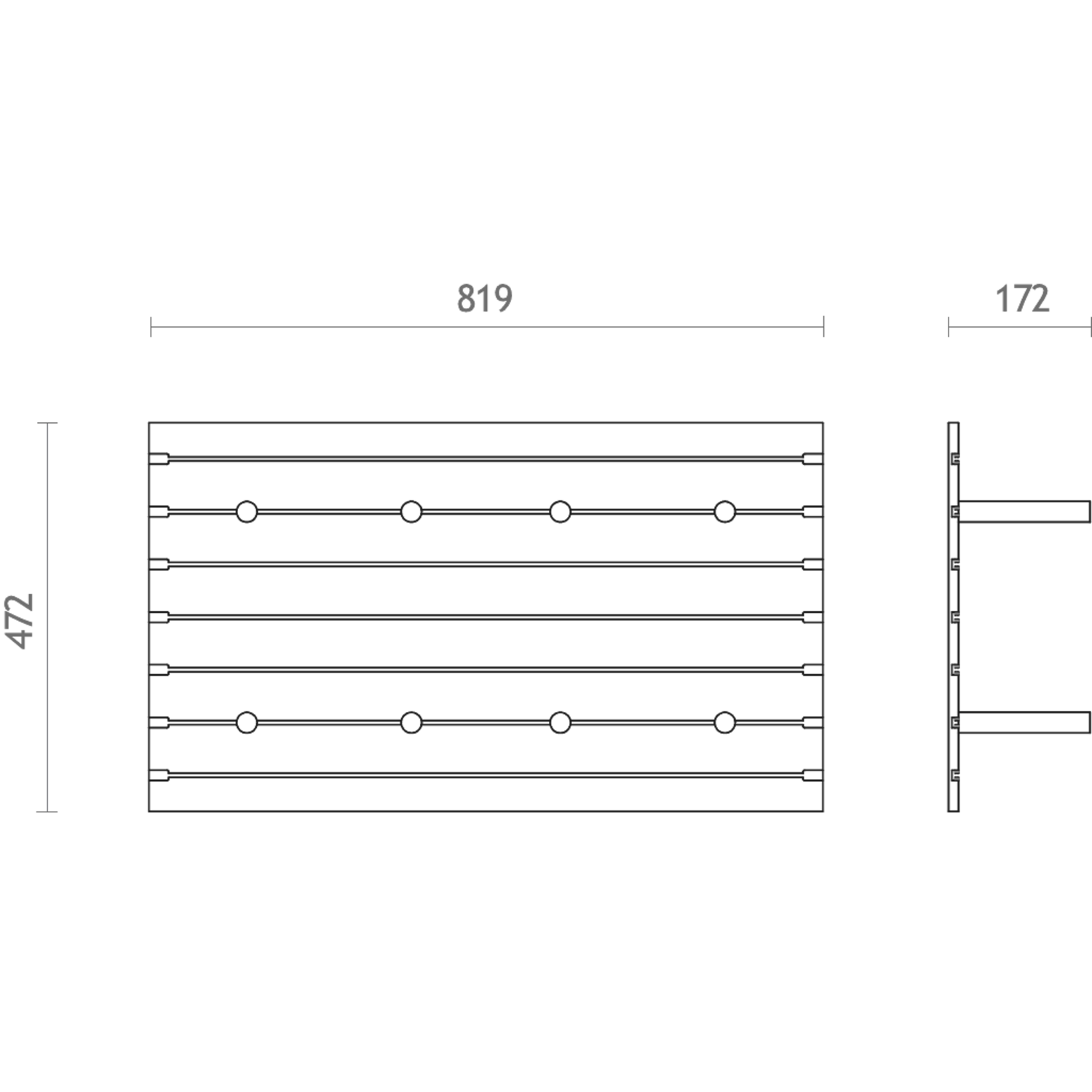 Filo frontlade bordenhouder V3 90 zwart