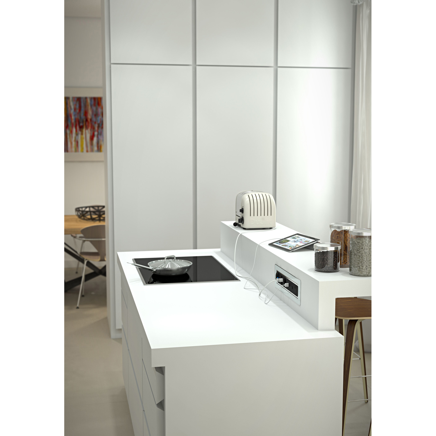 Versaturn nl-d-l rvs 3 st + 2 usbmet kabel 2000mm met kabel 2000mm