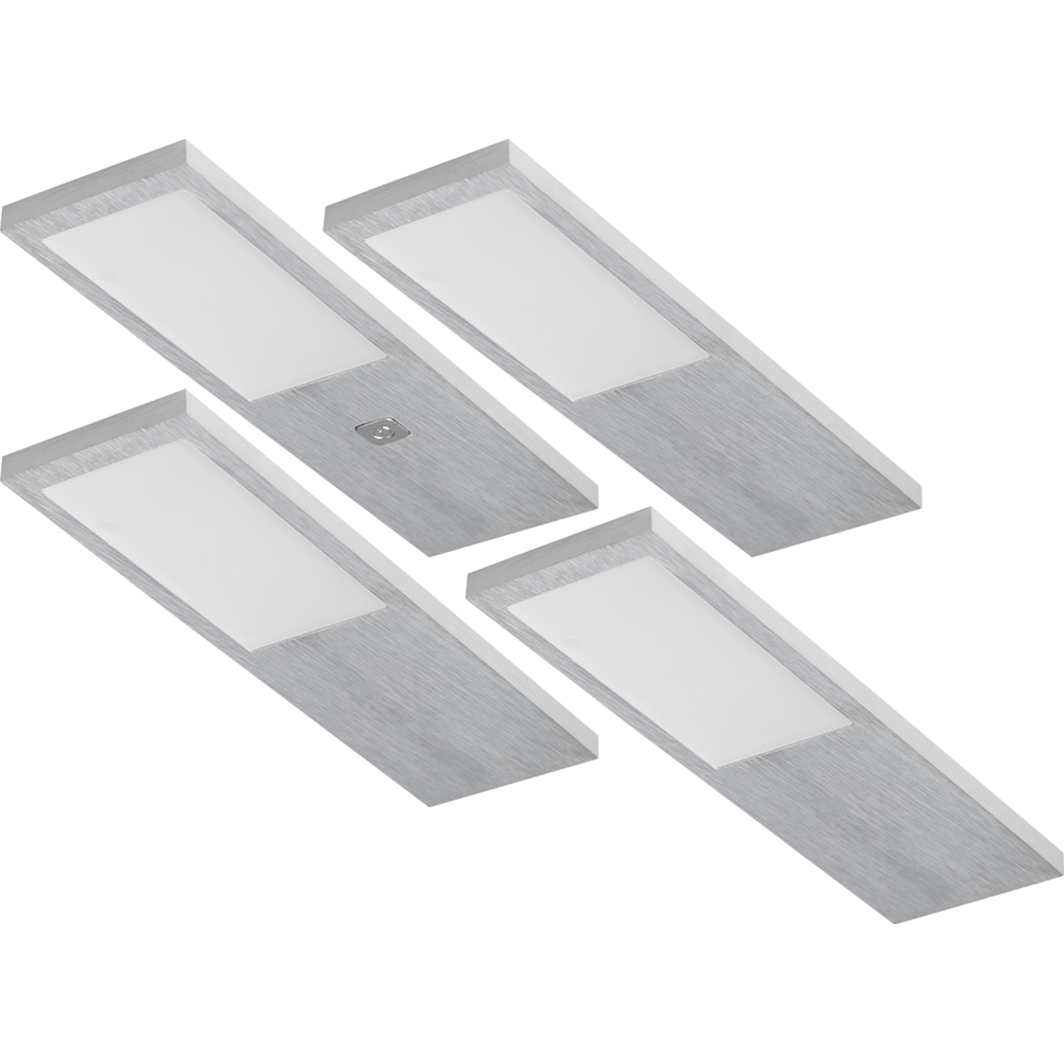 Streto Led alu set 4x4w 4000K-12V + convertermet S met schakelaar