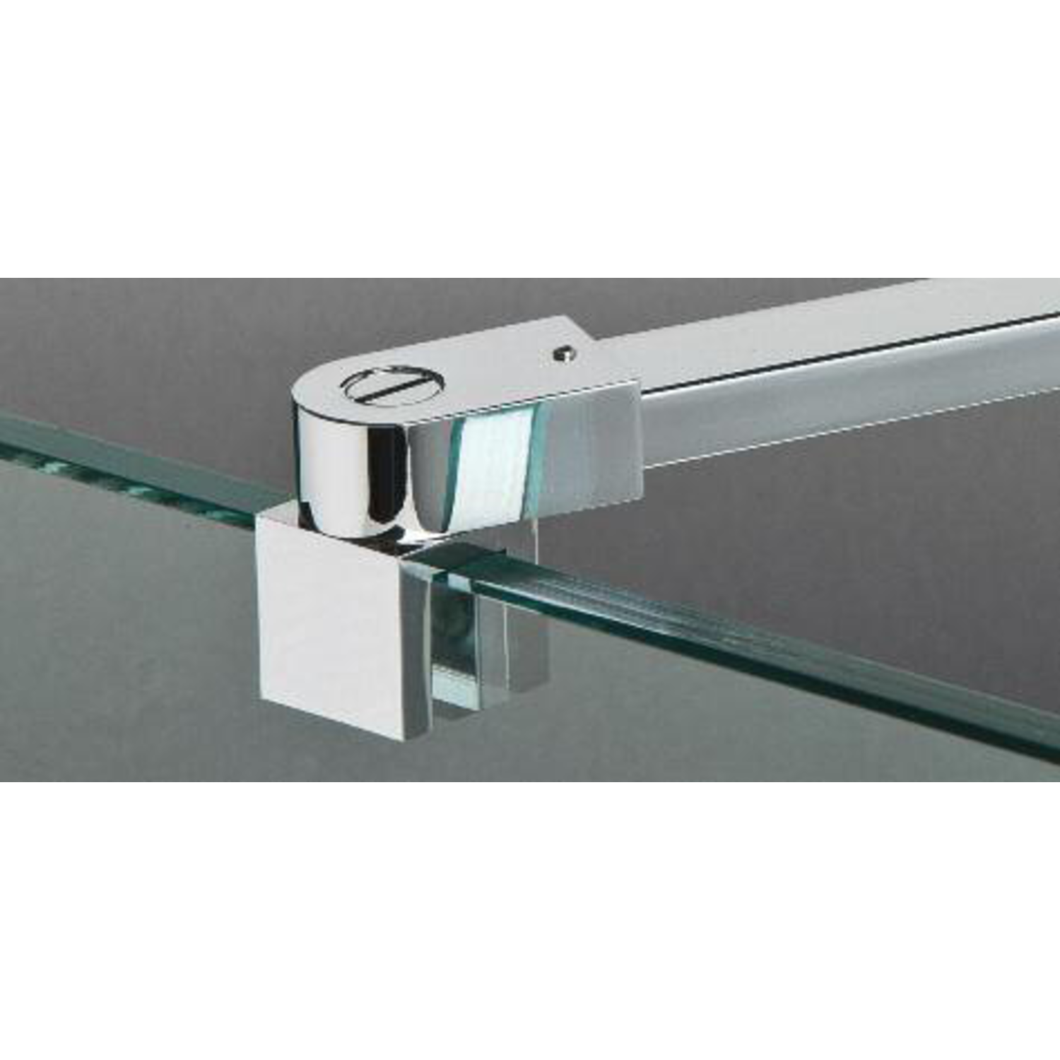 Stabilisatiestang wand/glas met dubbele scharnier, voor 8/12 mm glas, L557, geborsteld rvs effect