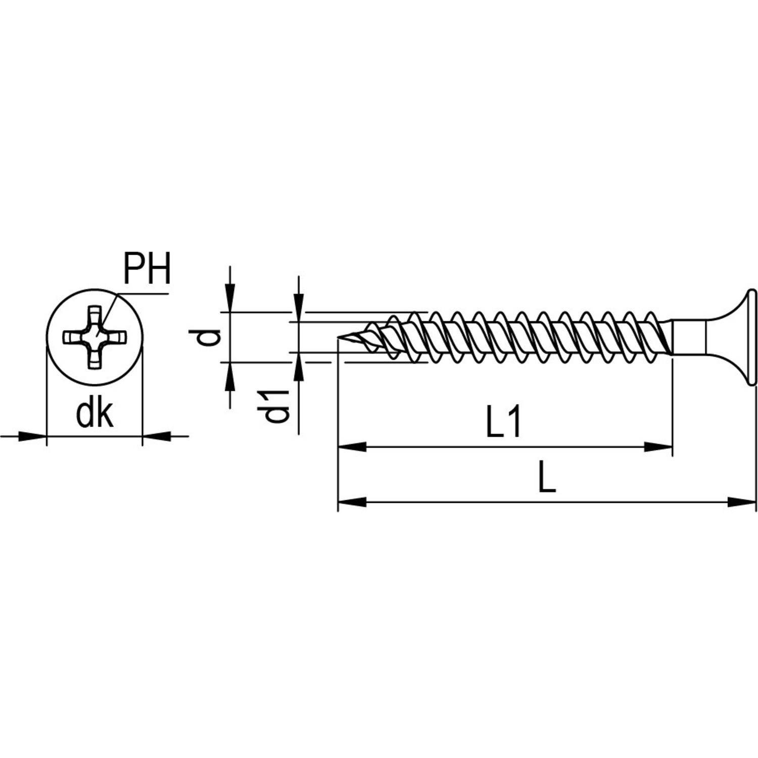 Schroef Gyproc zwart PK PH met verzonken kop 3.9 x 25