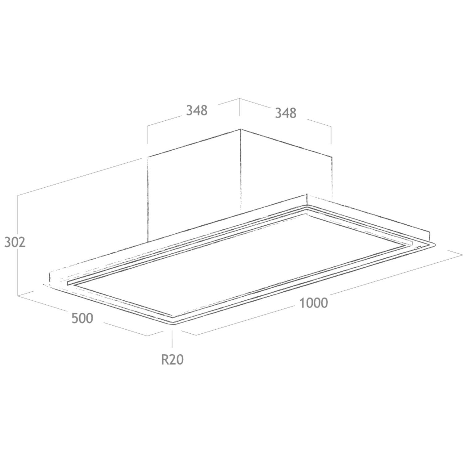 Skydome plafond afvoer wit 100 cm