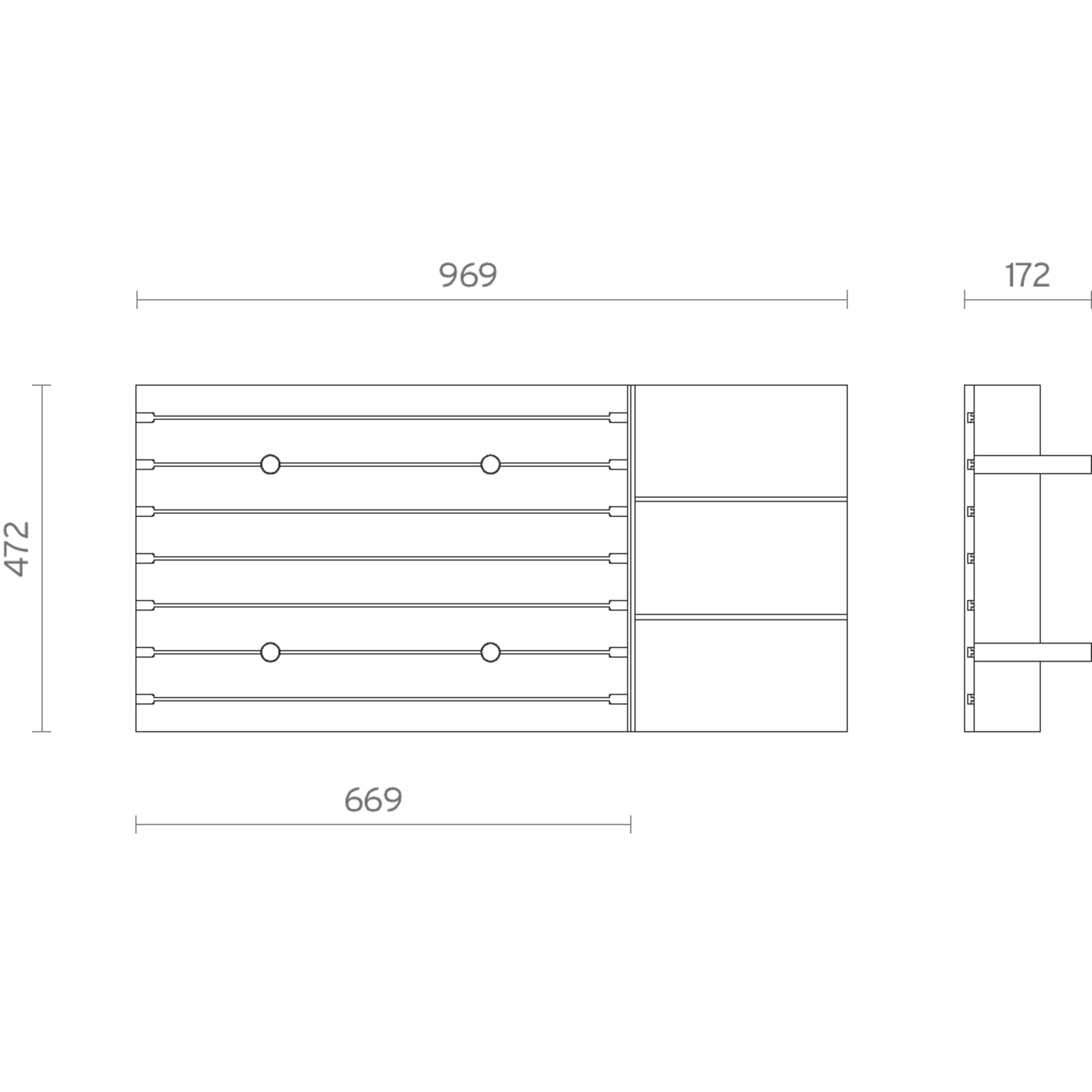 Filo frontlade bordenhouder + verdeler V4 105 zwart