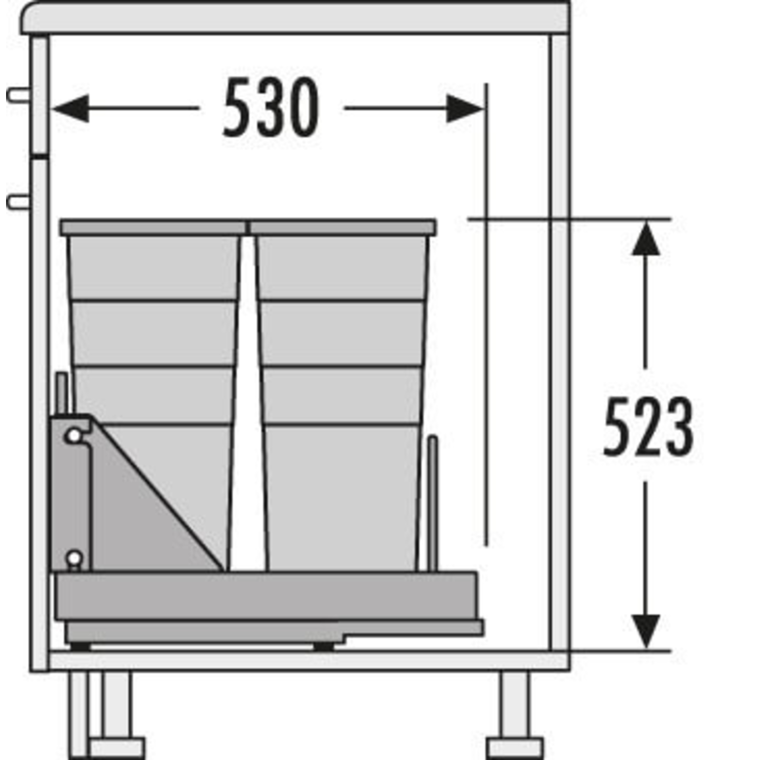 Hailo bottom mount 40-60cm2x29l - metalen drager - 2x29l - metalen drager - volledig uitsc