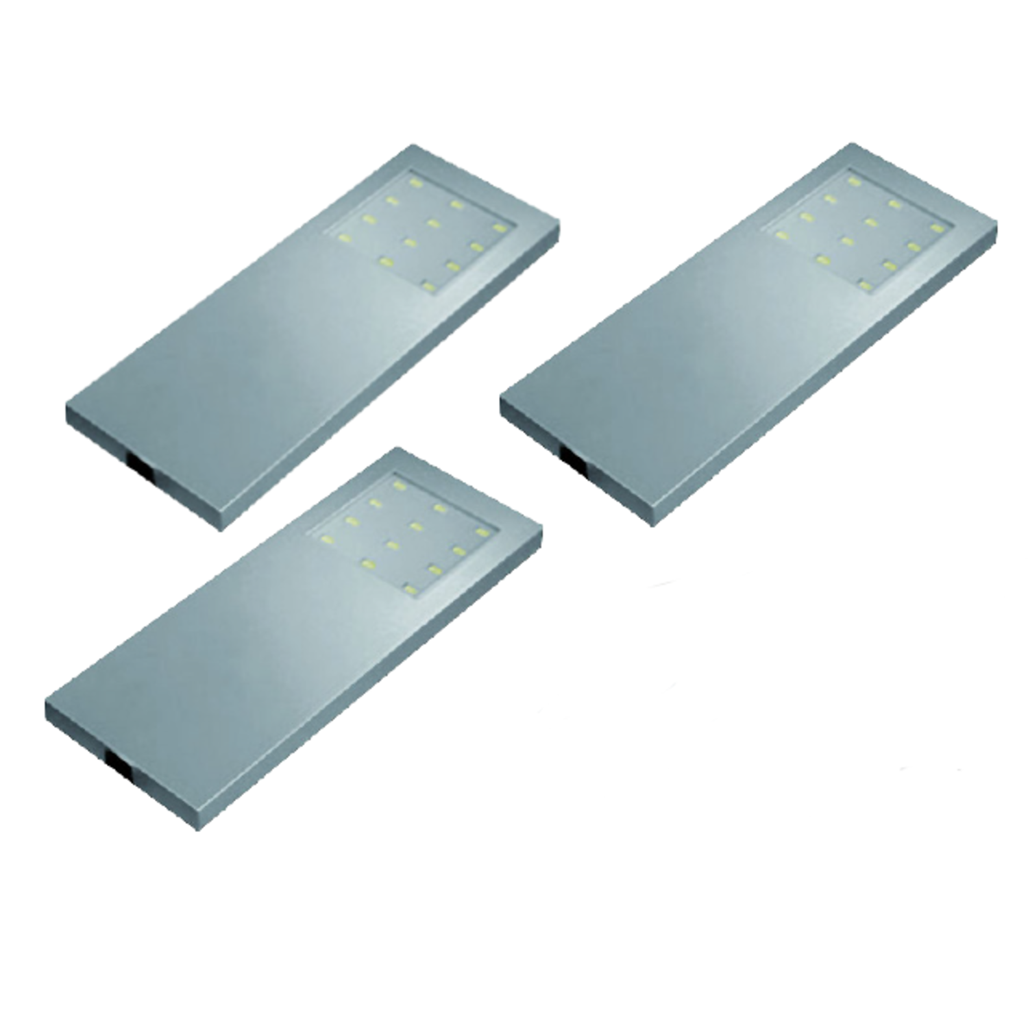 Hera set 3 x Slim-pad led 5W 24V 3000K RVS-look+ transfo 15W
