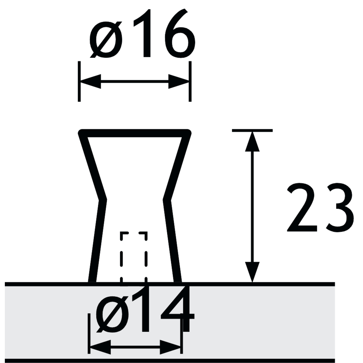 Knop Sion, H 23 mm, ø 16 mm, roestvrij staal geborsteld
