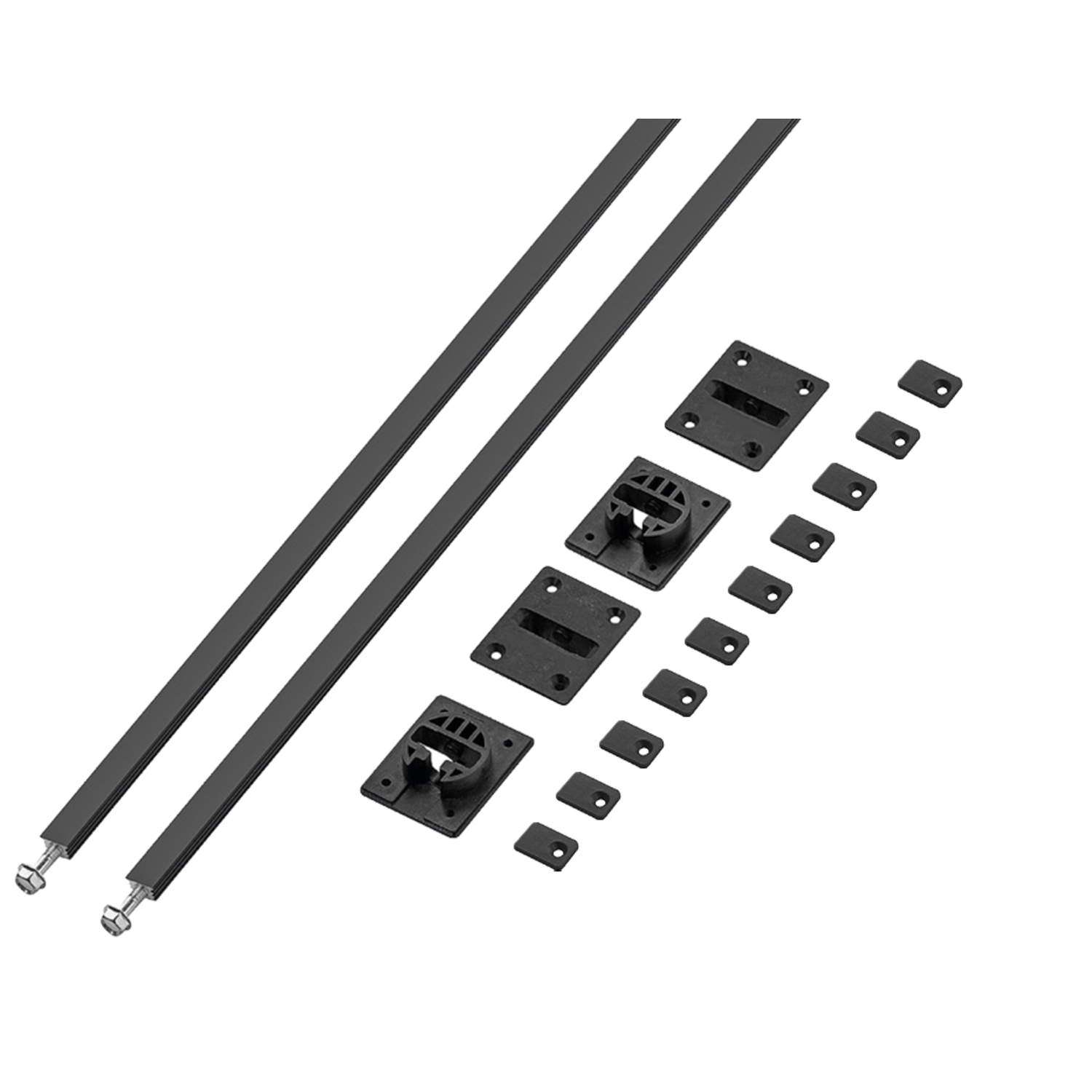 Set 2 deurrechttrekkers, lengte 1863mm, zwart