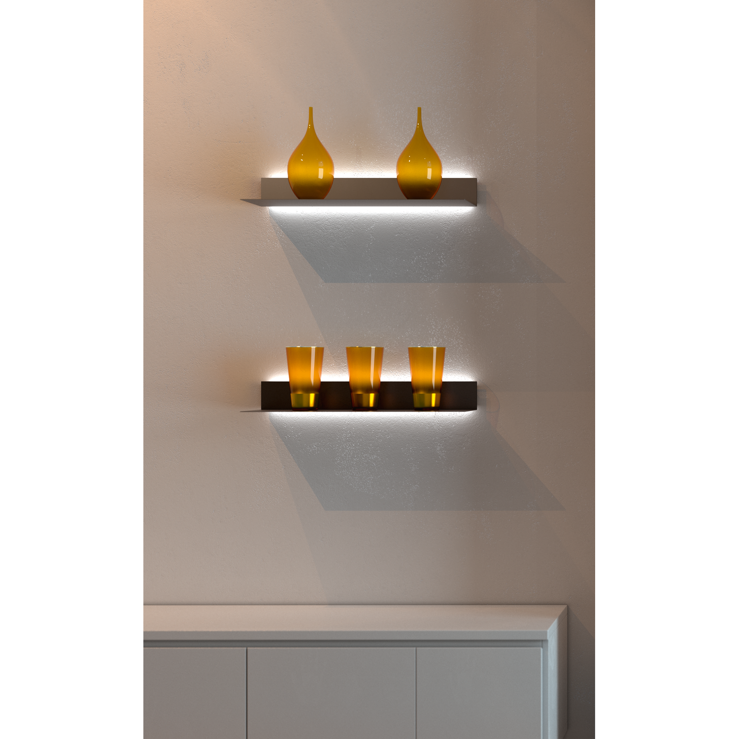 Set voor verlichting hoeklegplank 600 mm