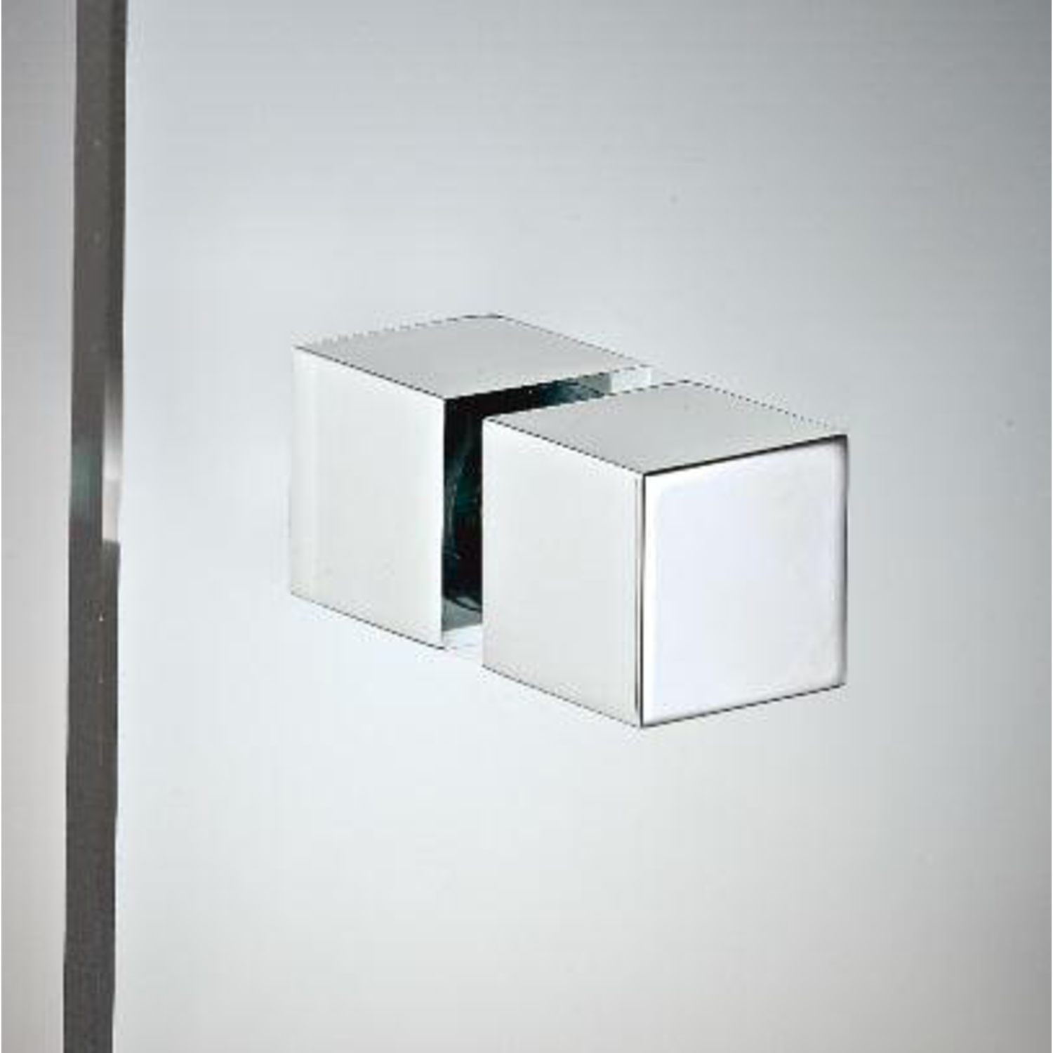 Paar deurknoppen, voor 8/15 mm glas, B25 H25 L25, chroom