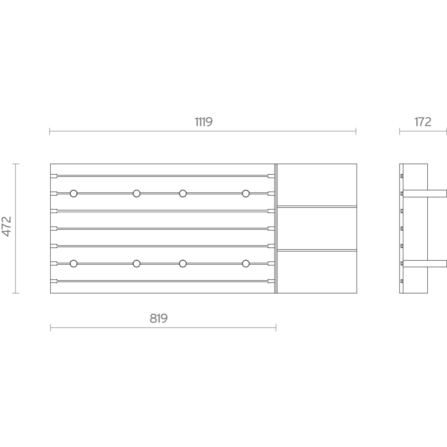 Filo frontlade bordenhouder + verdeler V4 120 zwart