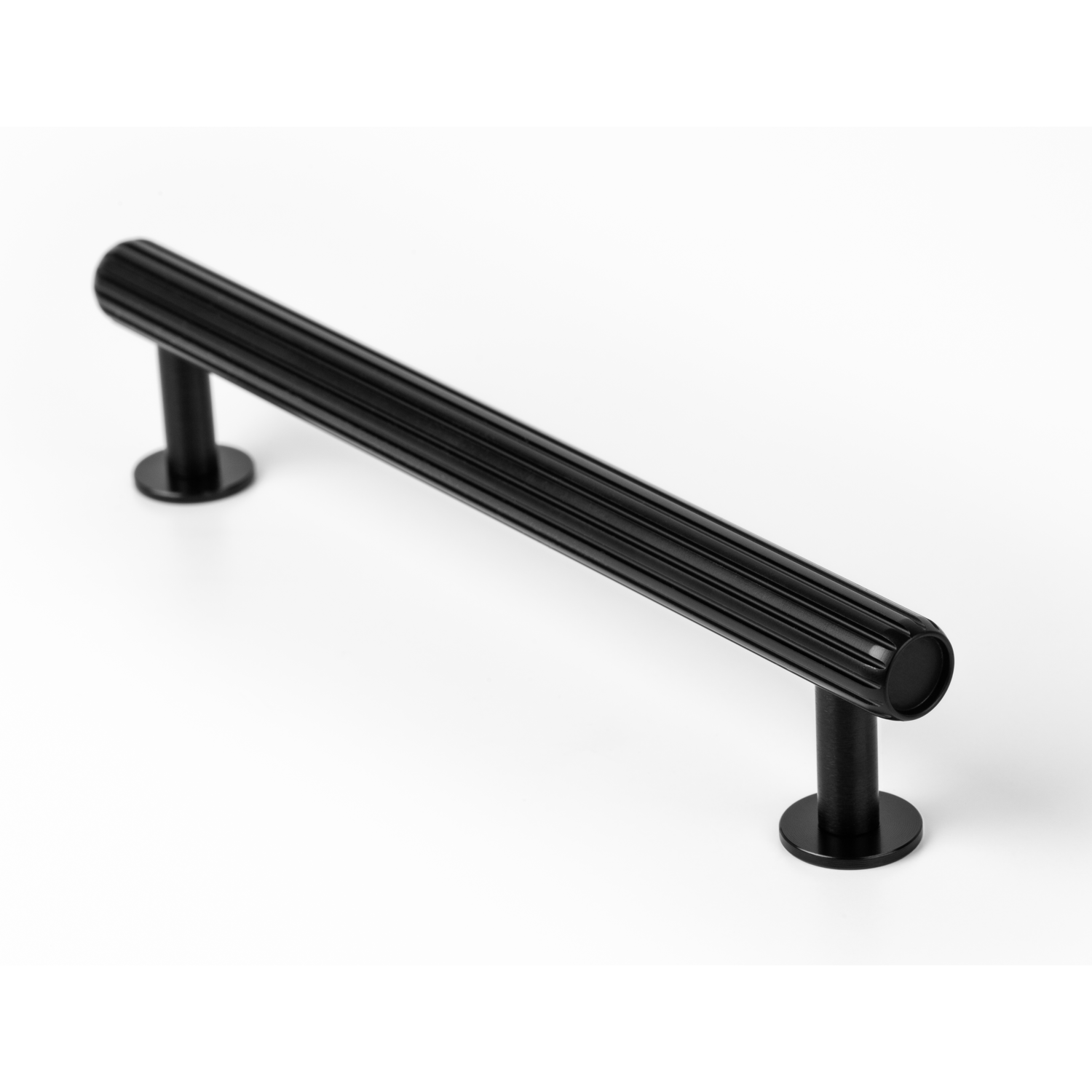 Greep RILLE BA160 L190 aluminium geborsteld zwart