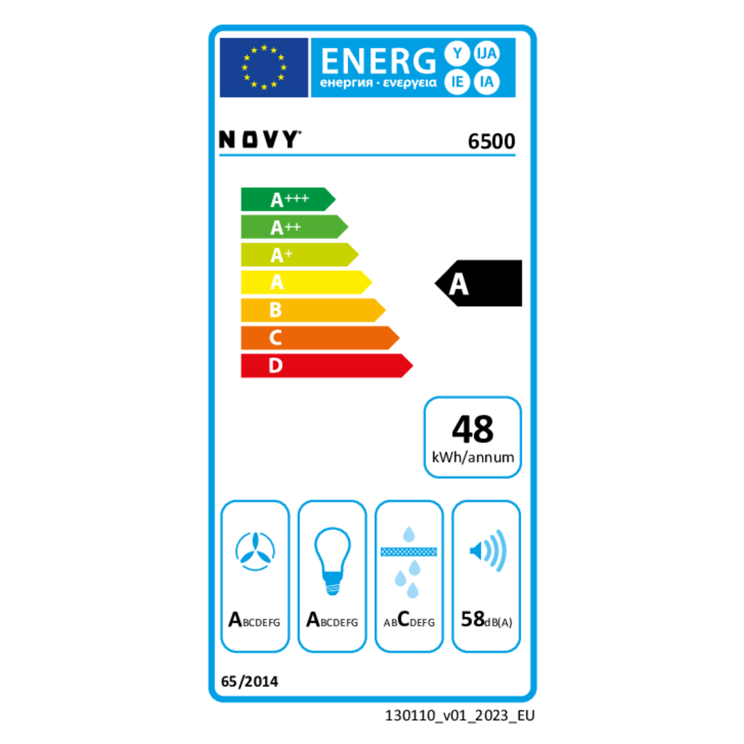 Novy salsa 60 cm RVS wanddampkap