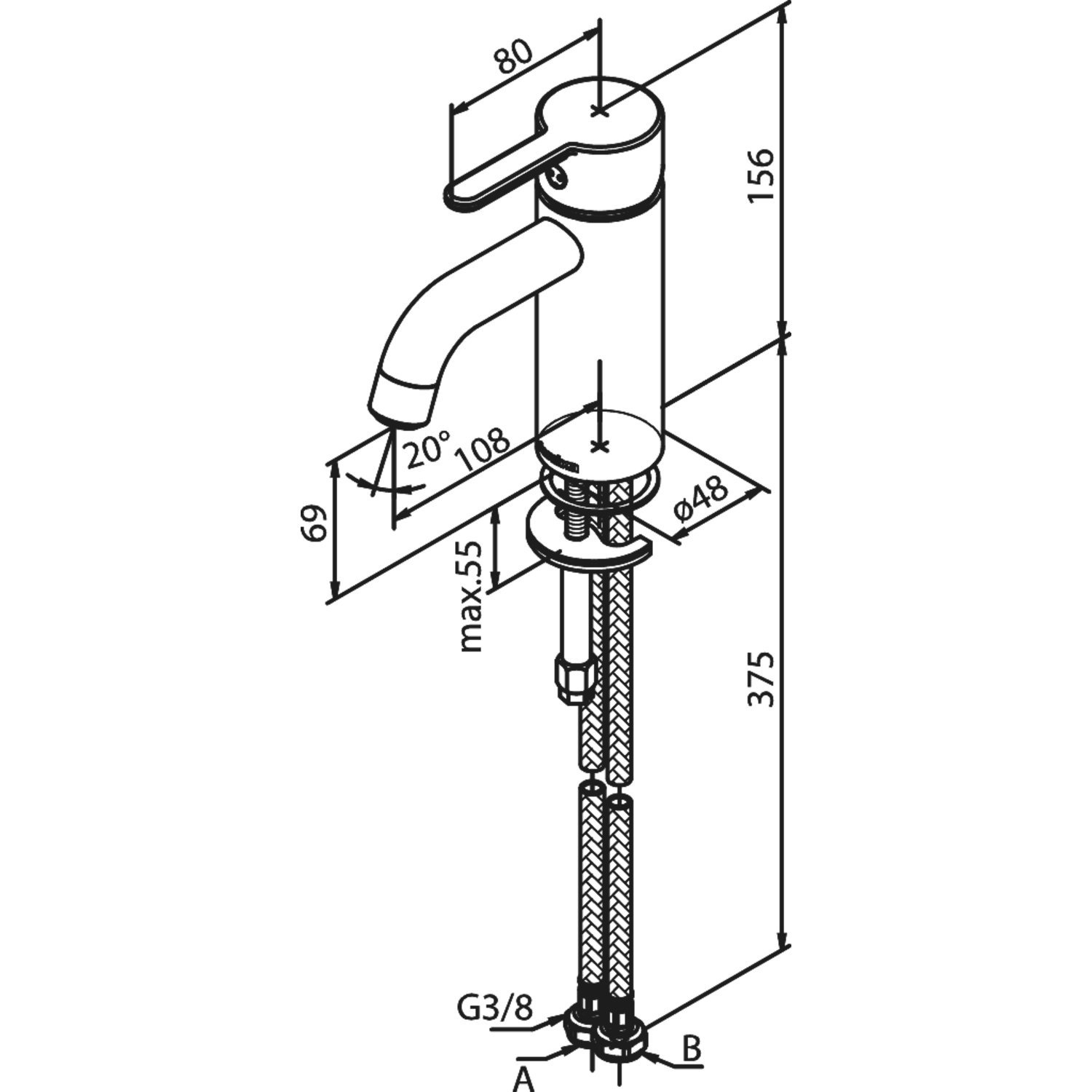 Damixa silhouet vr wastafel small koper geborsteld