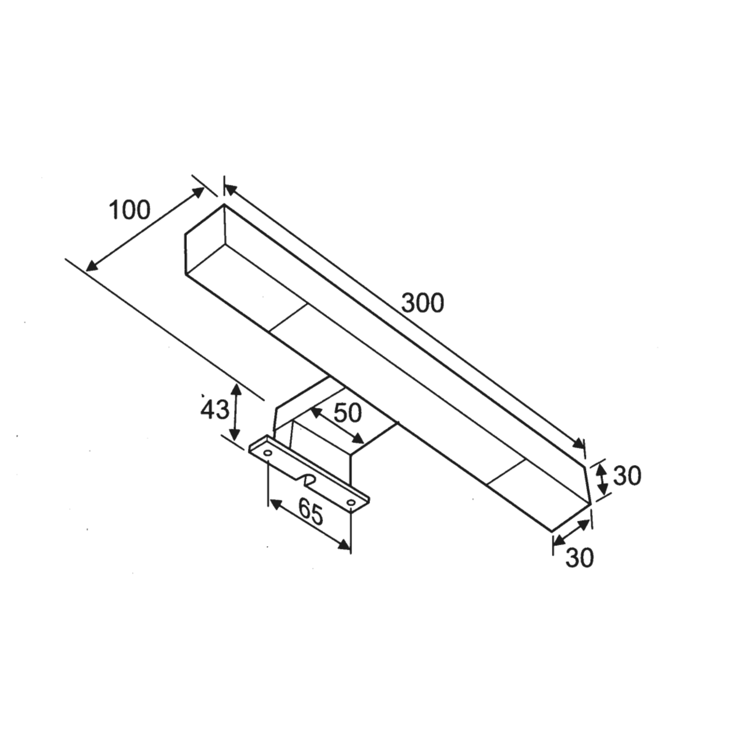 Badkamerverlichting karo 2 chroom 230v-led 5,2w300 300mm