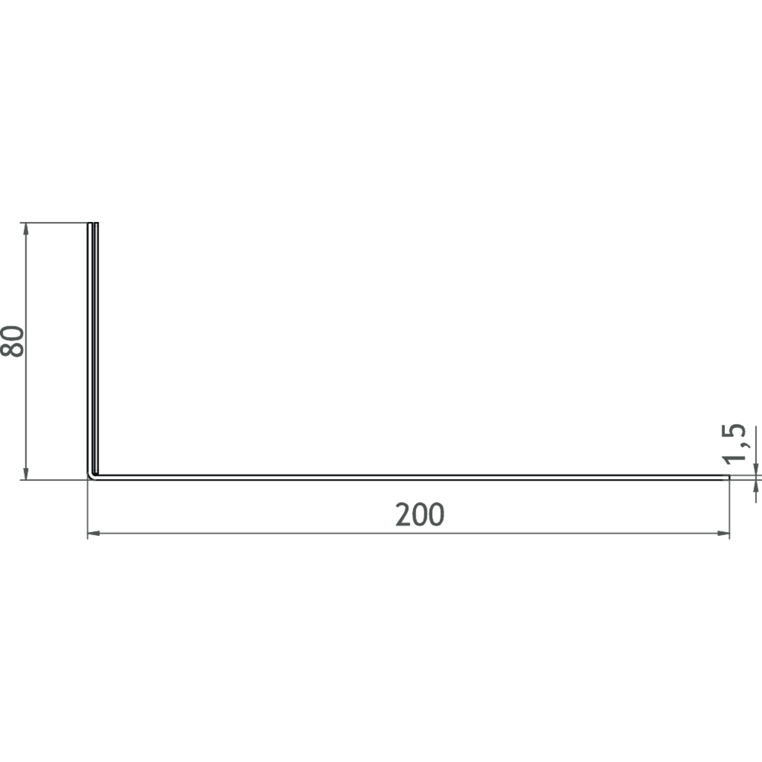 Hoekplank zwart 300 mm