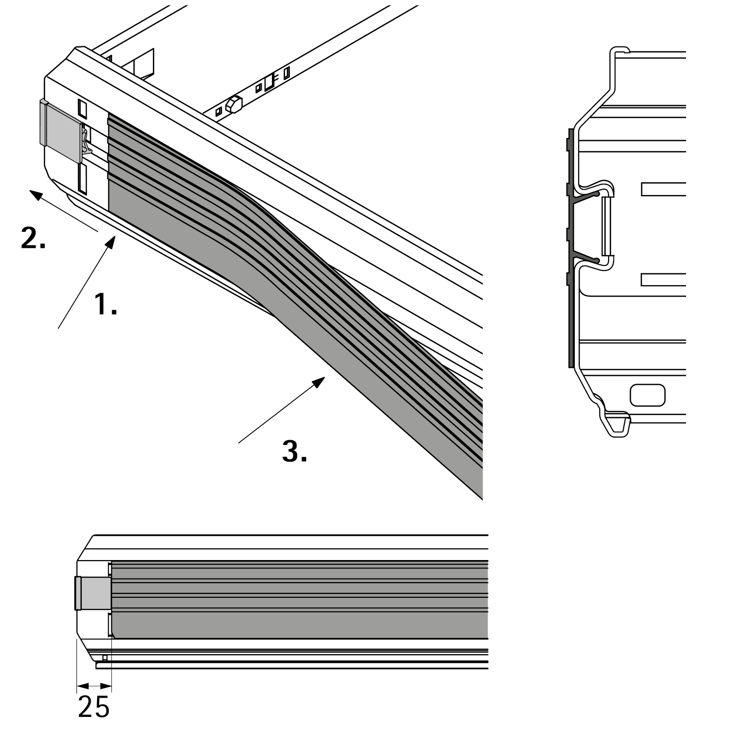 Afdekprofiel, Aluminiumkleurig, 1136 mm
