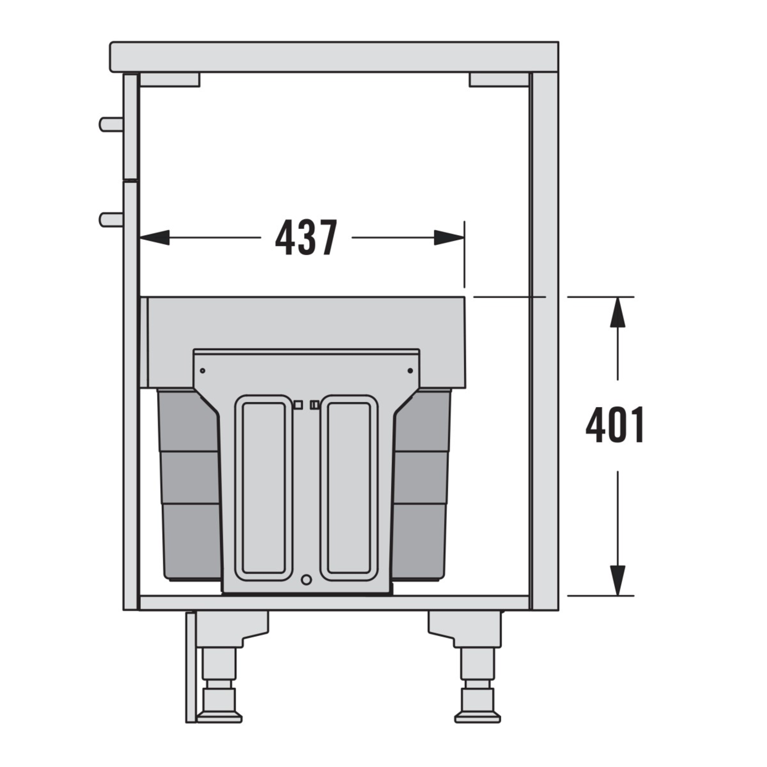 Hailo tandem 2x13l antraciet