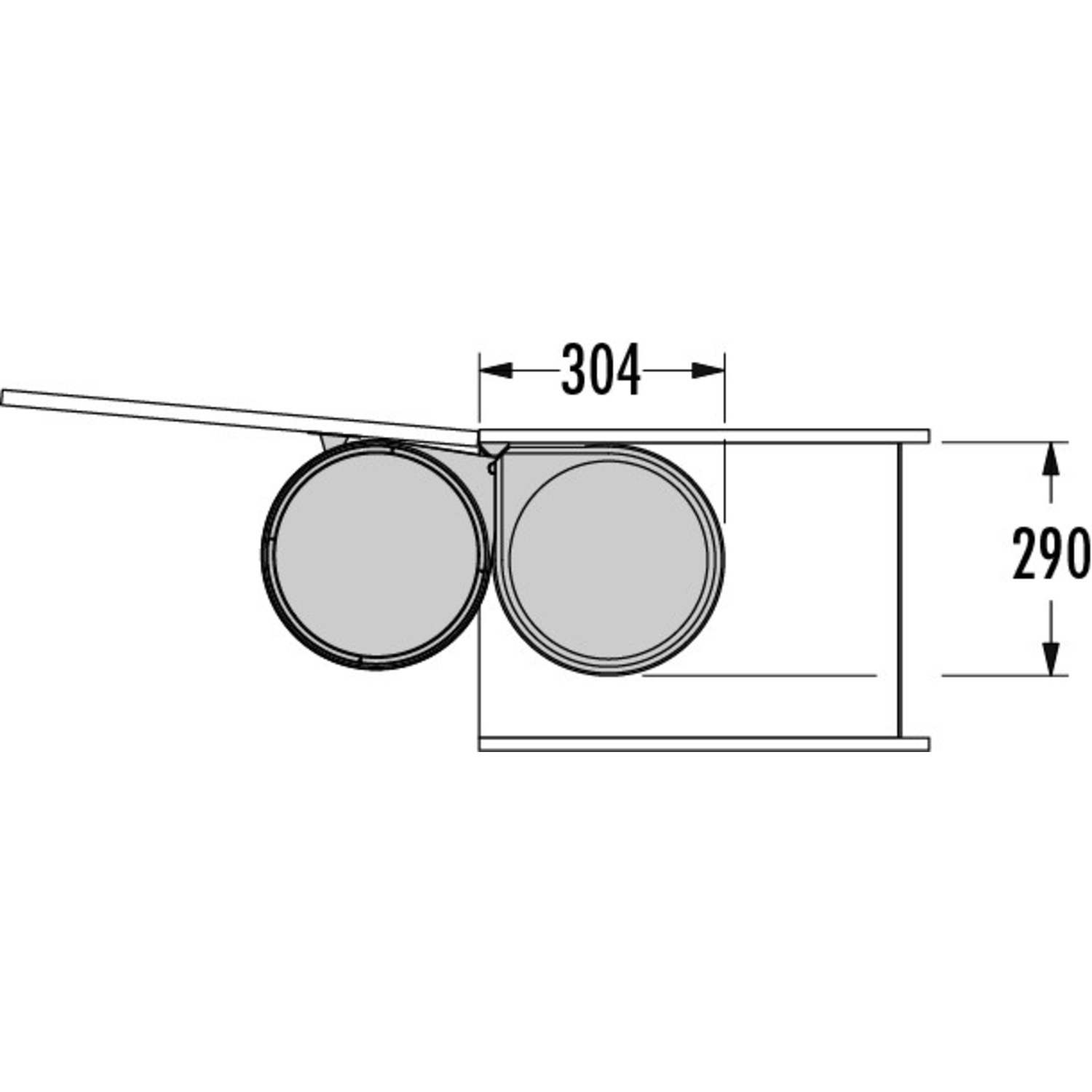 Hailo mono antraciet/zwart 20l