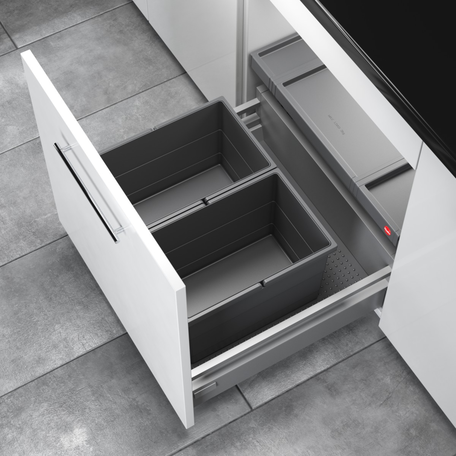 Hailo allegro k.60 cm h.220 mm 2x14l antraciet