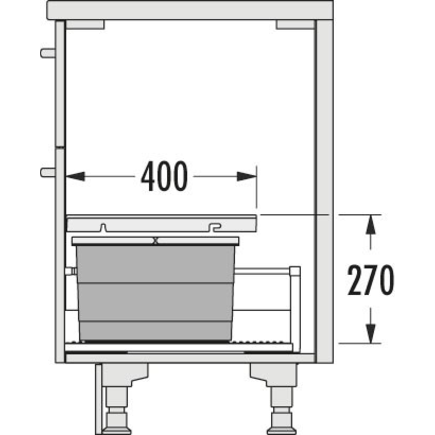 Hailo allegro k.60 cm h.220 mm 2x14l antraciet