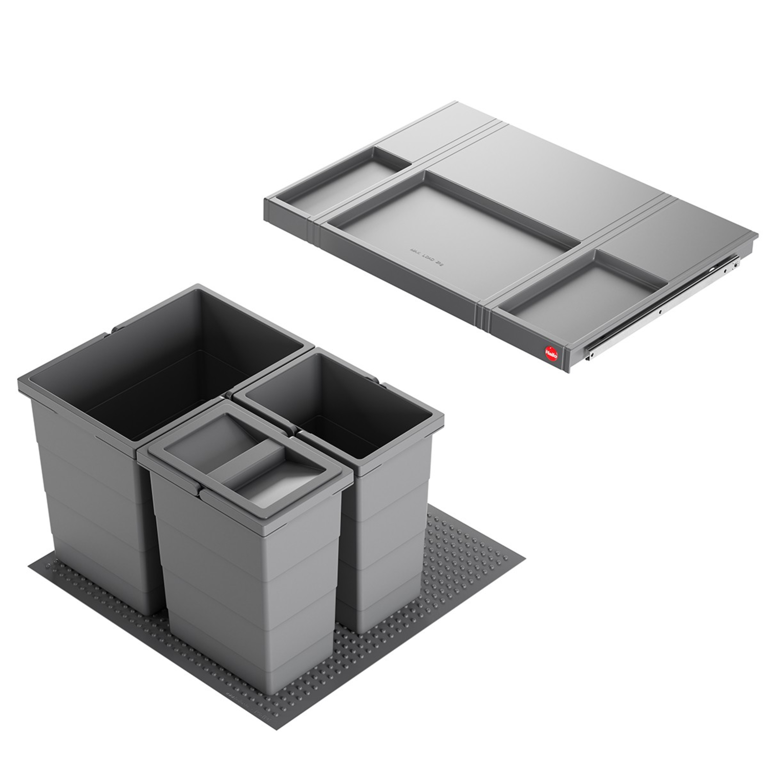Hailo allegro k.60 cm h.295 mm 18+2x8l antraciet