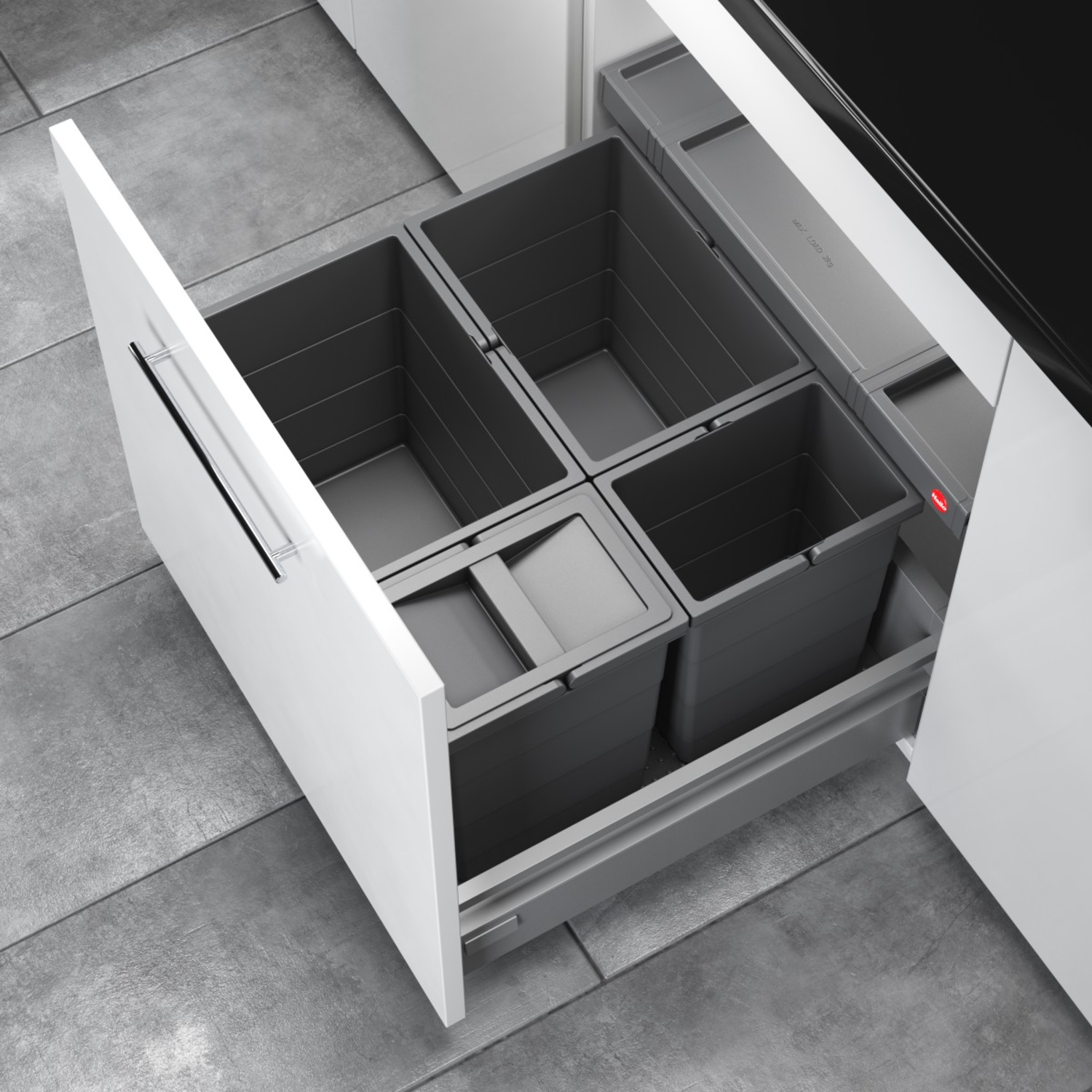 Hailo allegro k.60 cm h.295mm 2x18+2x8l antraciet