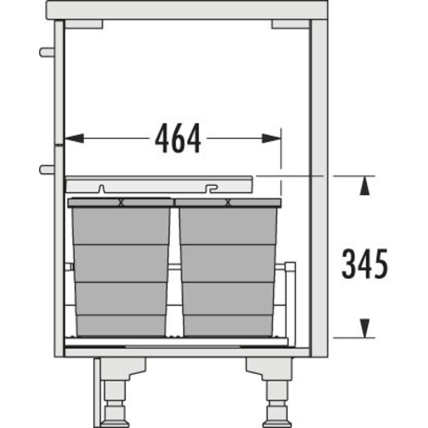 Hailo allegro k.60 cm h.295mm 2x18+2x8l antraciet