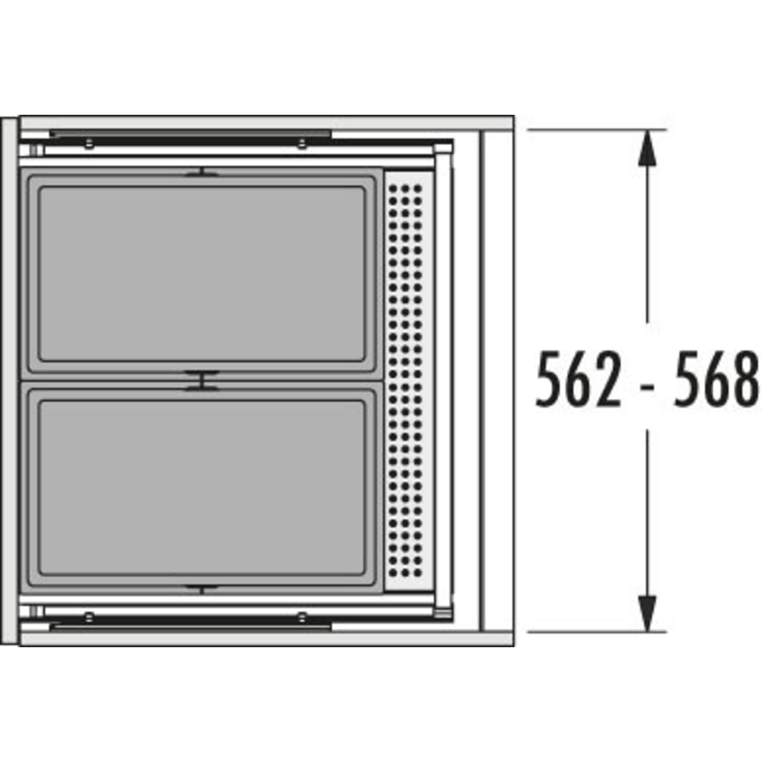 Hailo allegro k.60 cm h.350 mm 2x28l antraciet