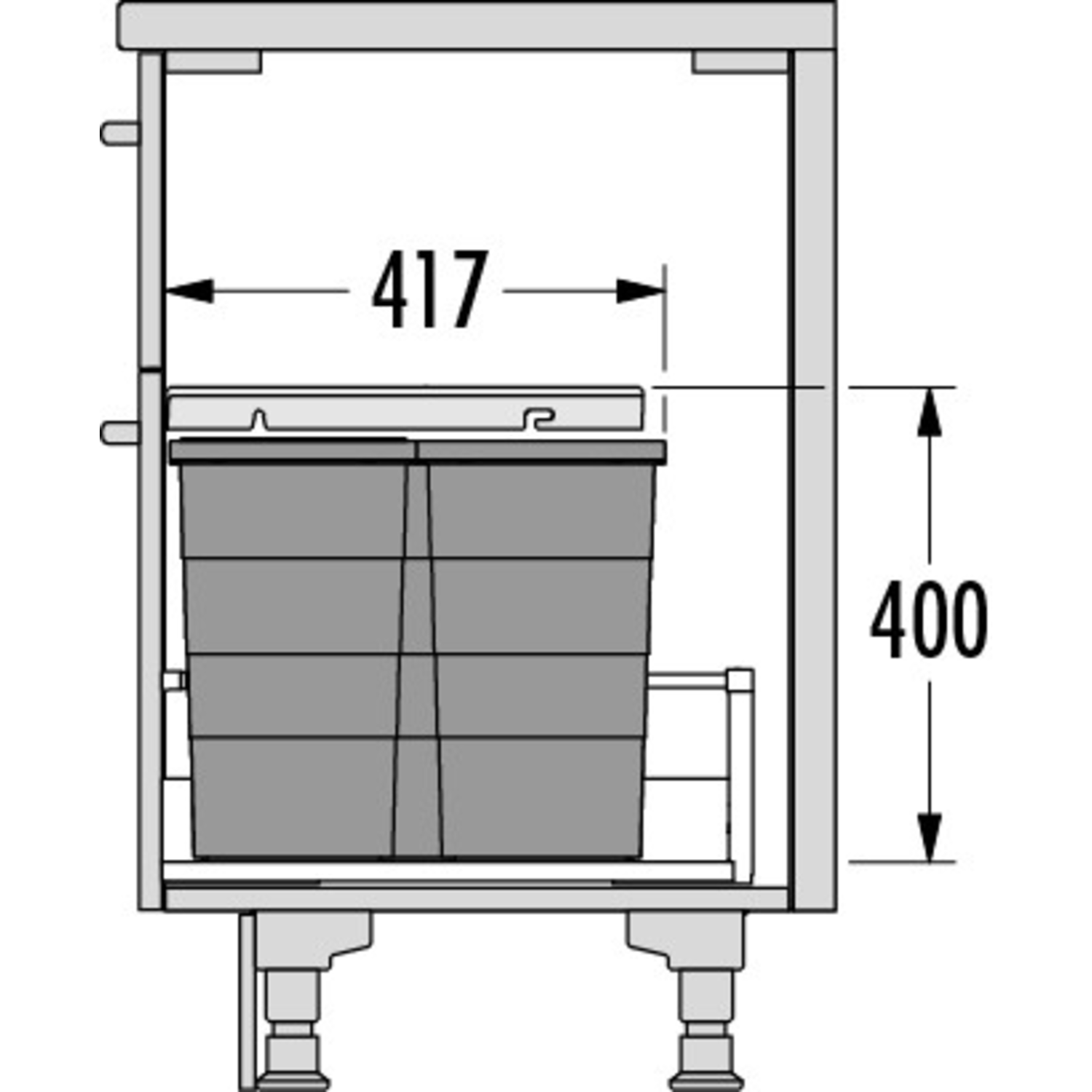 Hailo allegro k.60 cm h.350 mm mm 28+2x13l antrac.
