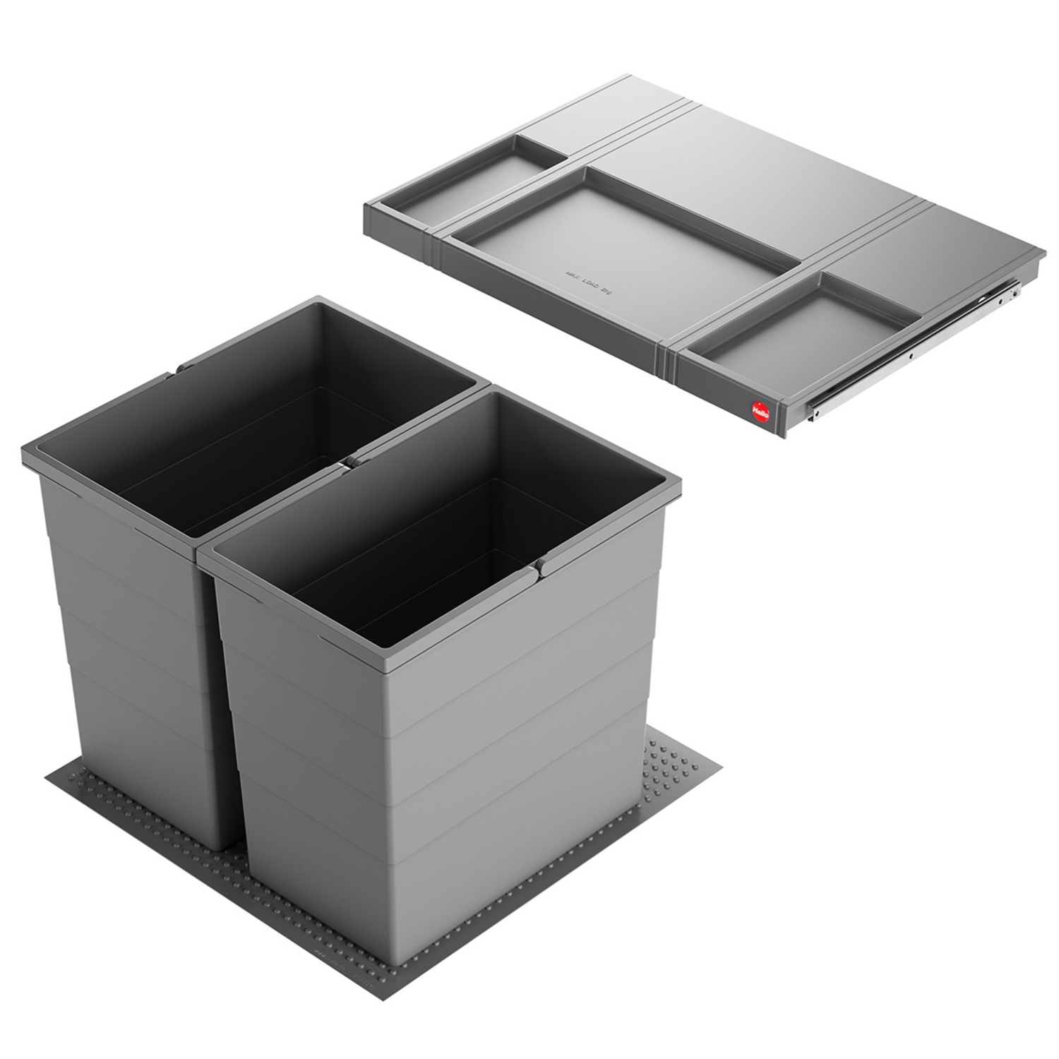 Hailo allegro k.60 cm h.380 mm 2x28l antraciet