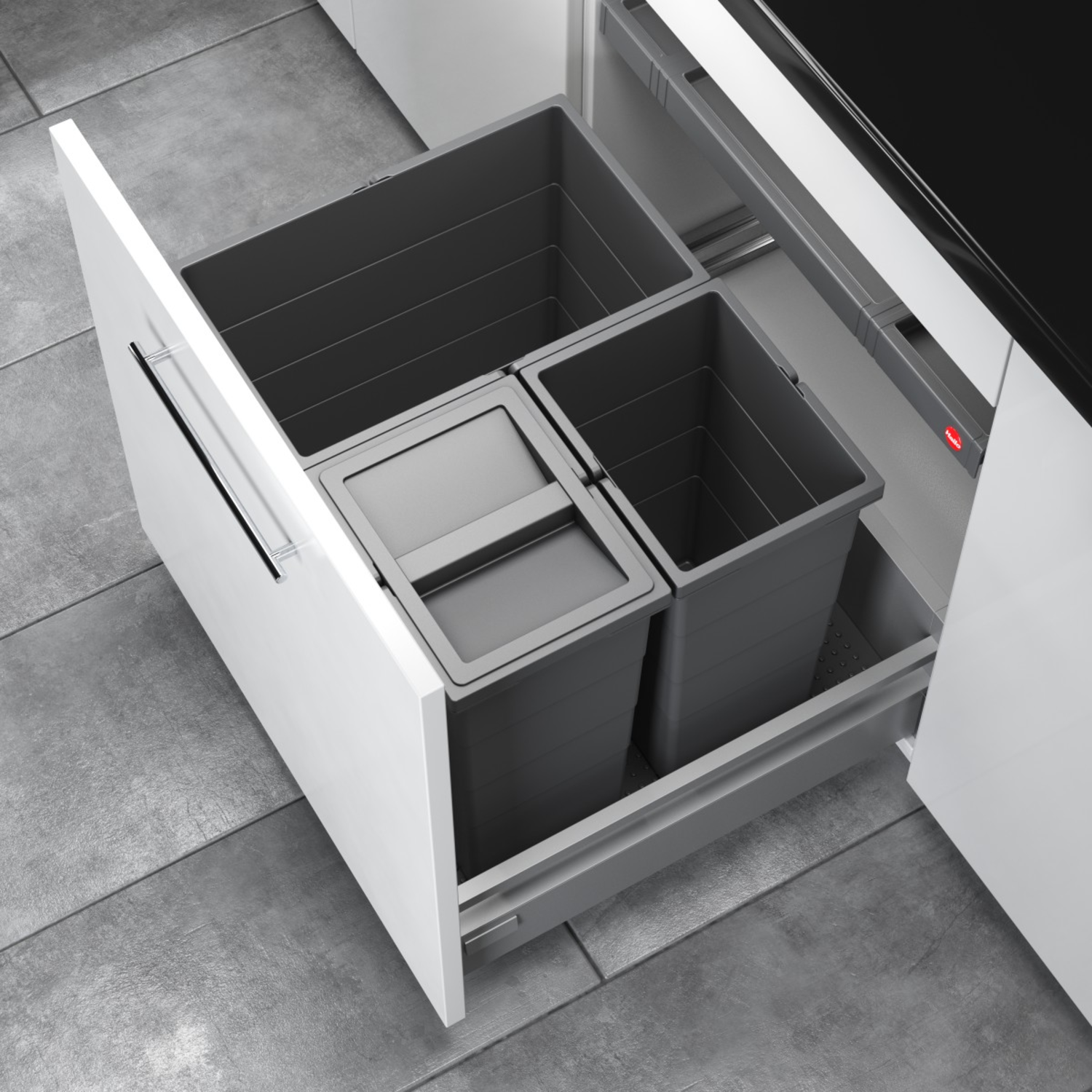 Hailo allegro k.60 cm h.380 mm 28+2x13l antraciet