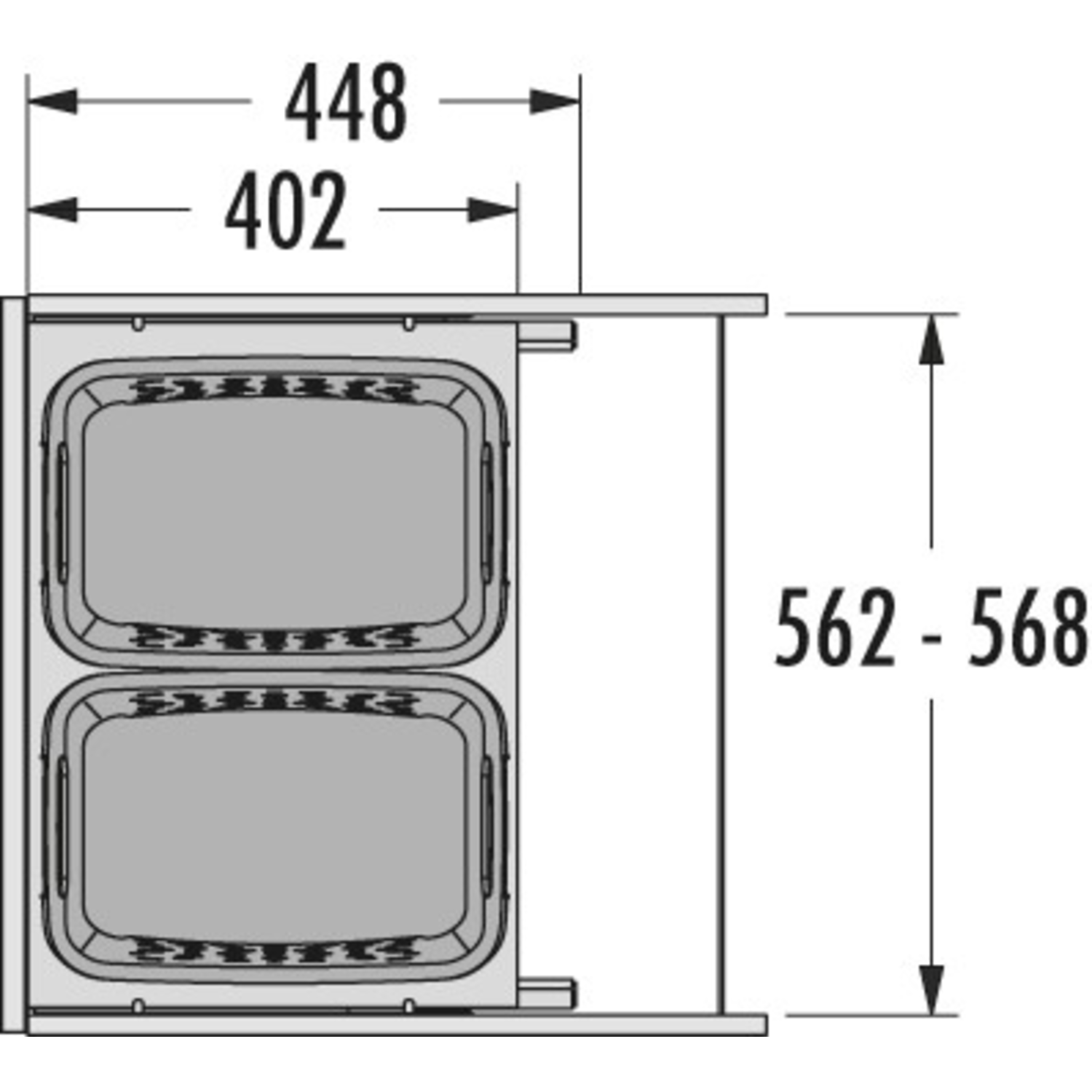 Hailo Laundry Carrier k.60 2x33l wit