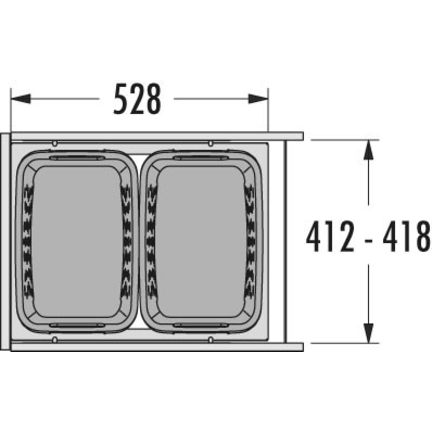Hailo Laundry Carrier k.45 2x33l grijs
