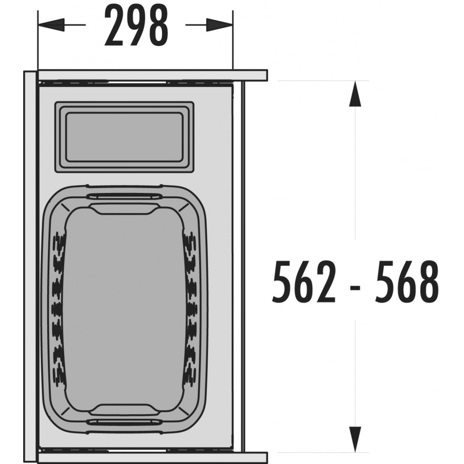Hailo Laundry Carrier bad k.60 33l+4l grijs