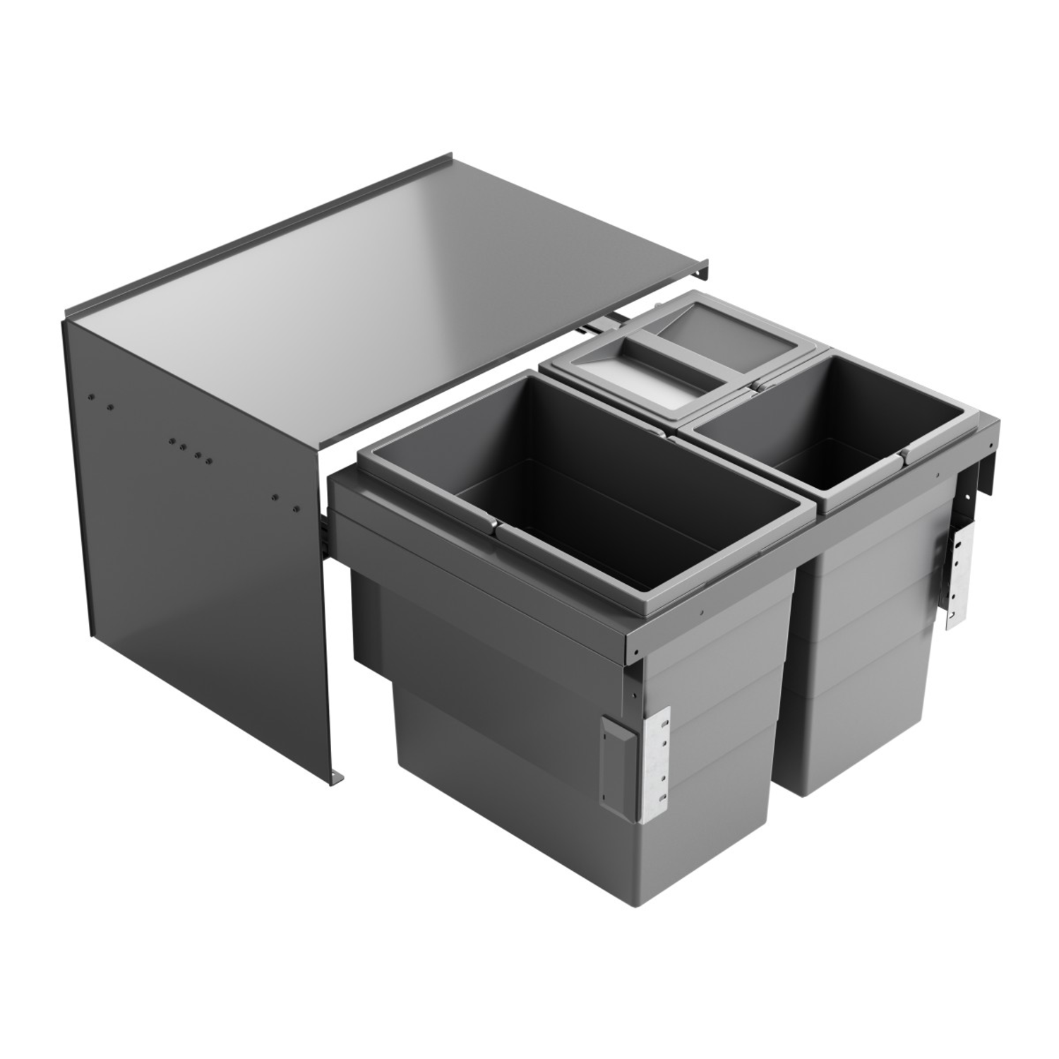 Hailo cargo aqua k.90cm 28 +2x13l antraciet SoftClose - volledig uittrekbaar