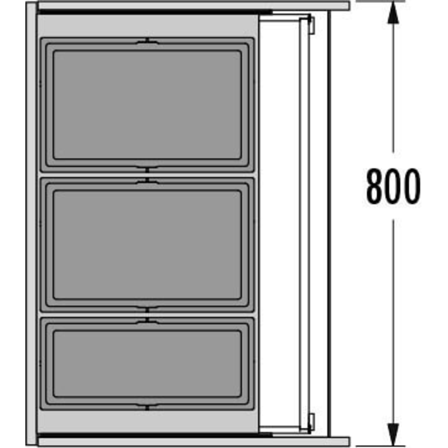 Hailo triple XL 80cm 74l (3 emmers) 2x 28l + 1 x 18 2x 28l + 1 x 18l met deksel