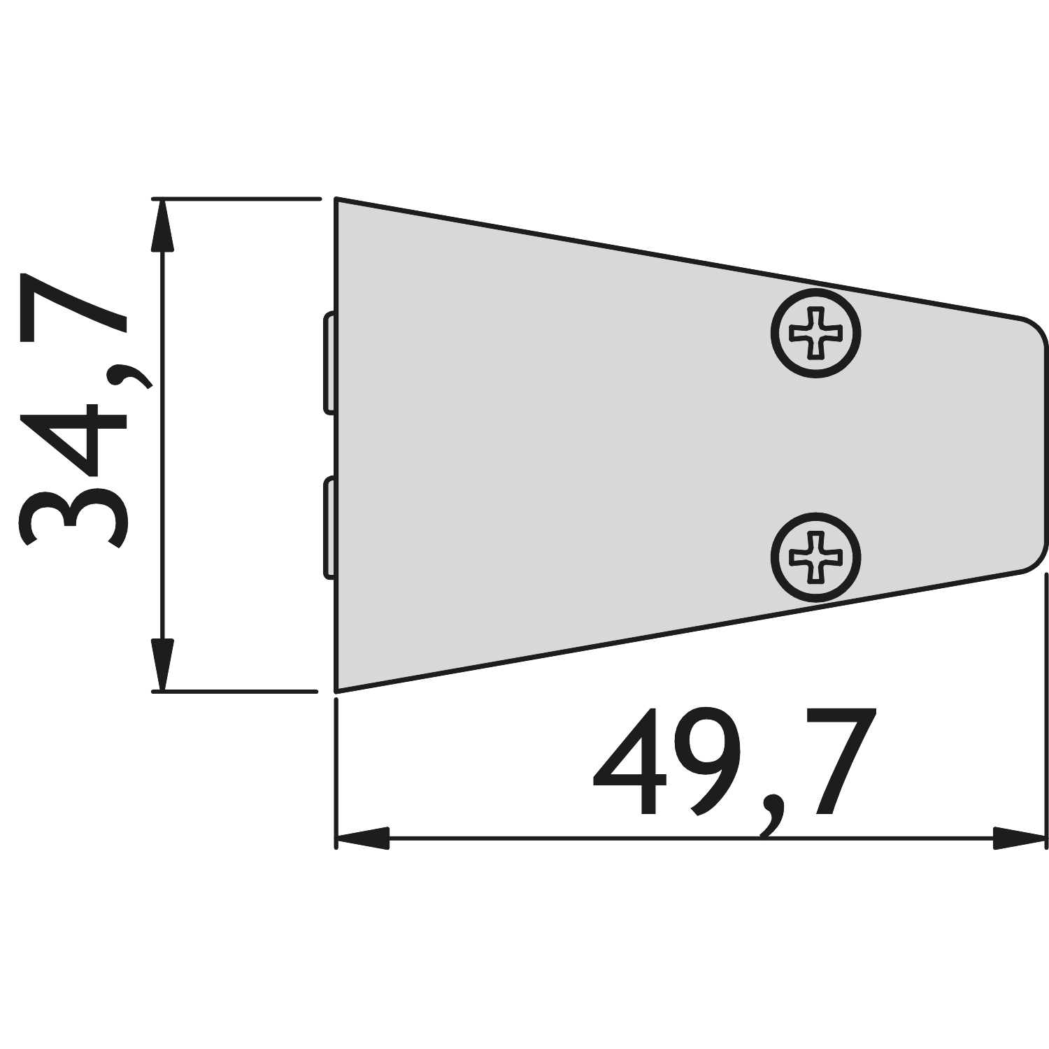 TransFORM profiel zwart 900x16/33x43mm