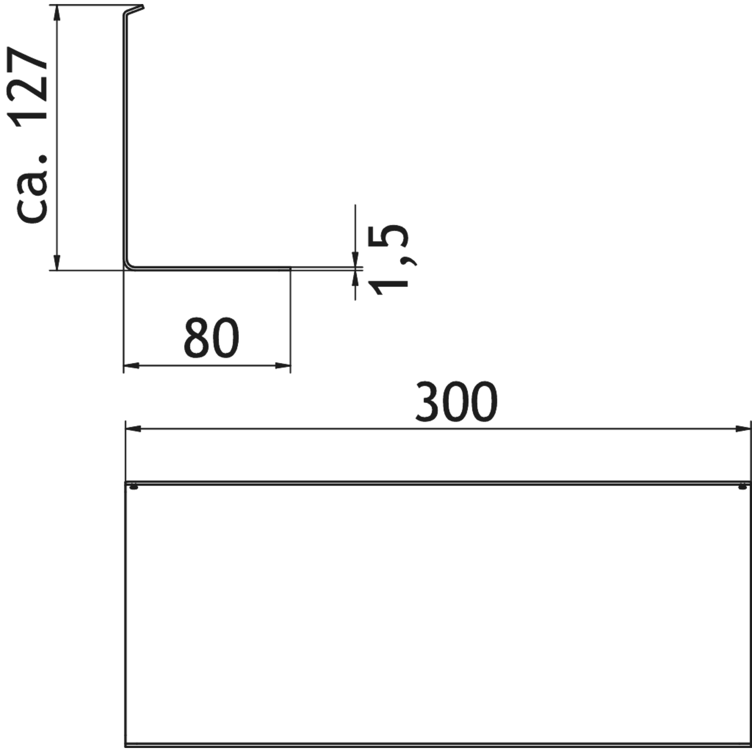 TransFORM legbord zwart 120x300x80mm