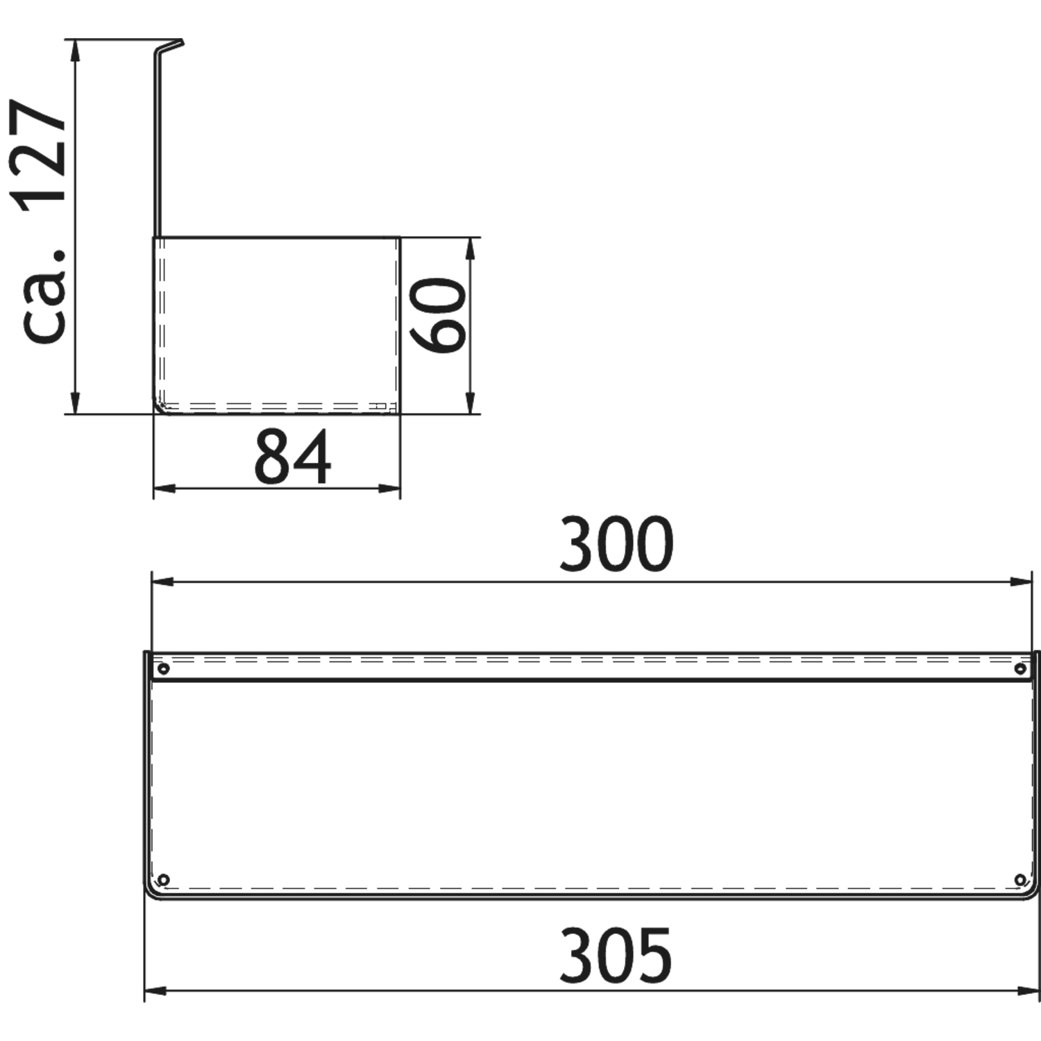 TransFORM legbord met box zwart 120x300x84mm