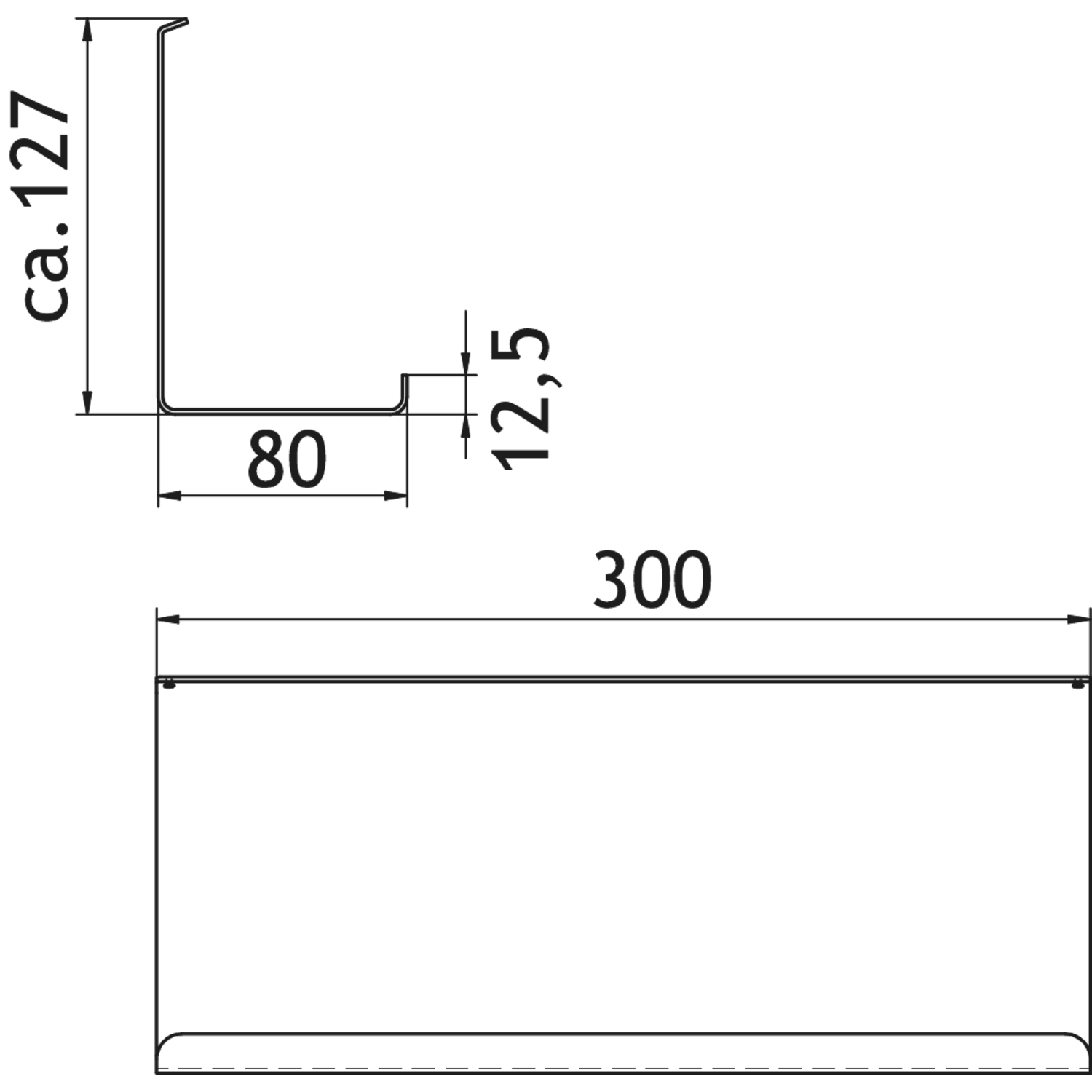 TransFORM tablethouder zwart 120x300x80mm