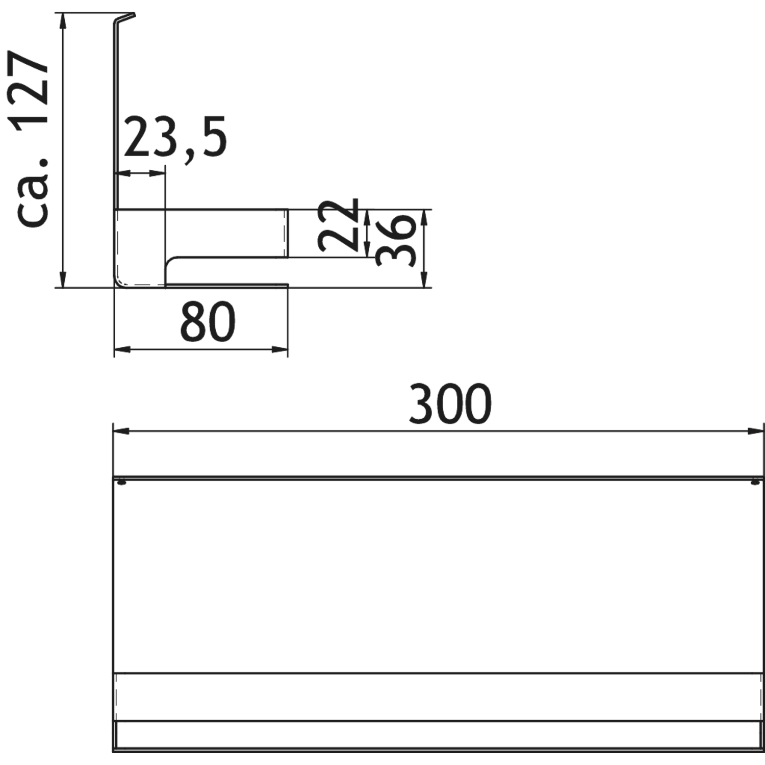 TransFORM kruidenrek zwart 120x300x80mm