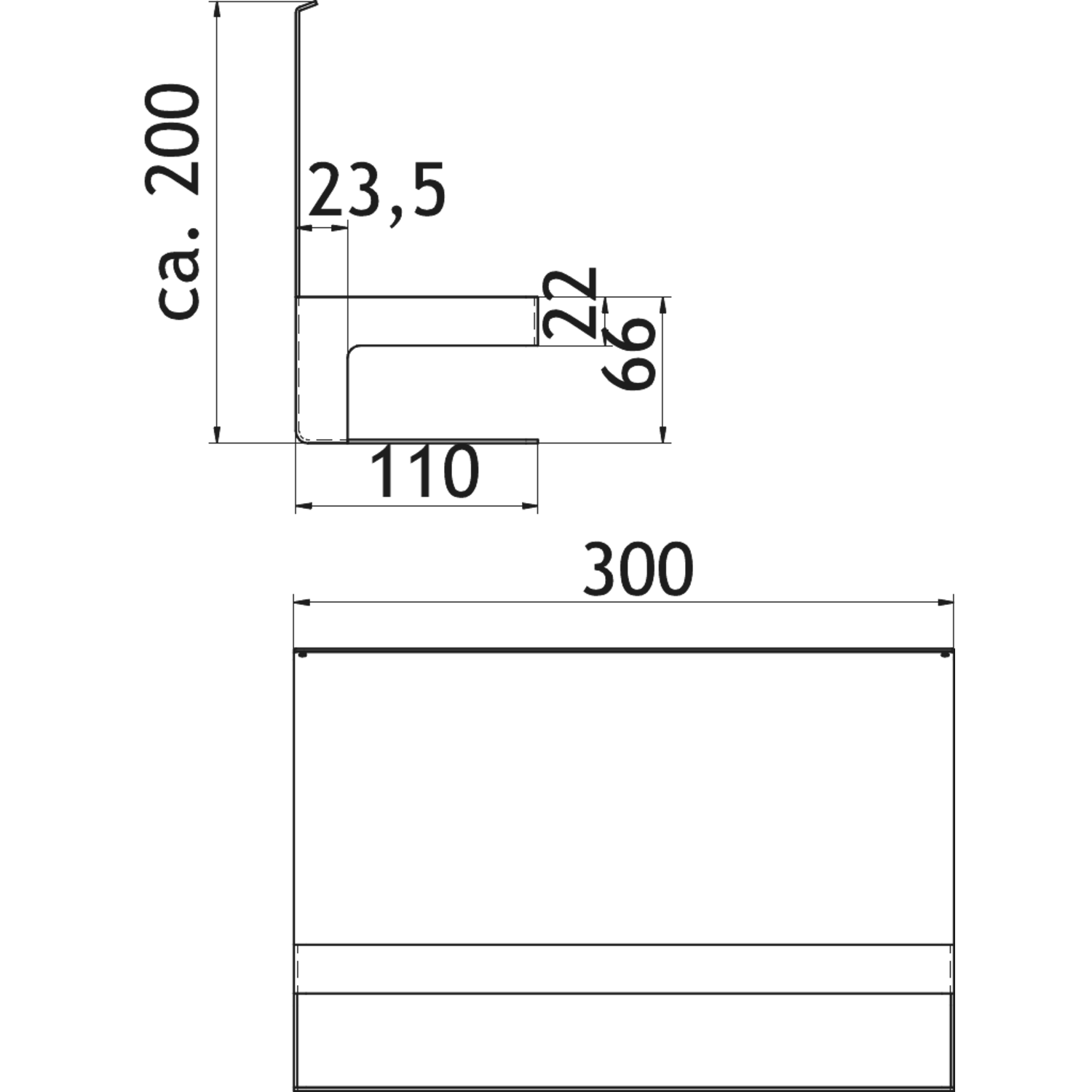 TransFORM flessenrek zwart 195x300x110mm