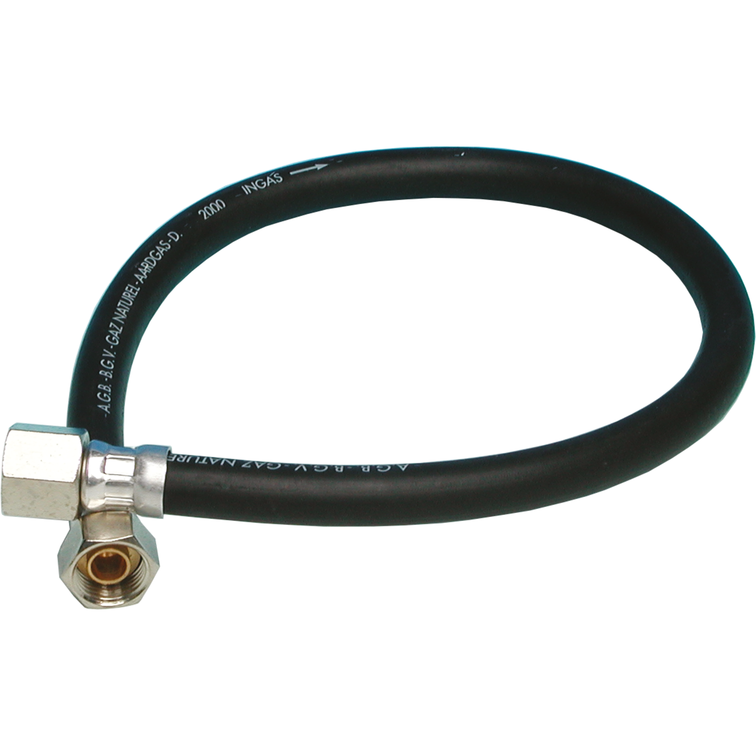 Aardgasdarm 'ingas' 1/2" 1250 mm zwart