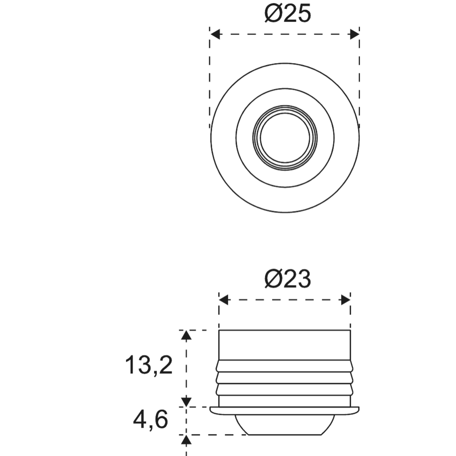 Led focus enkel rond 24V 1W zwart