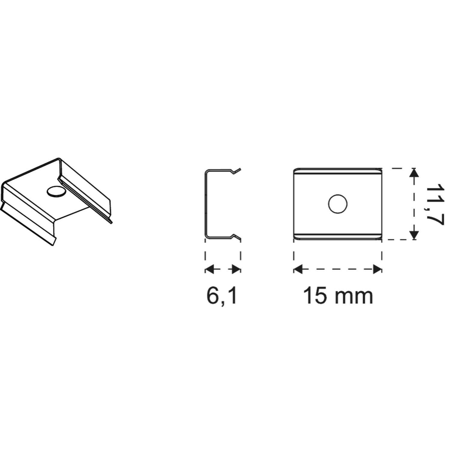 Set bevestigingsclups Lite Track (6 st)
